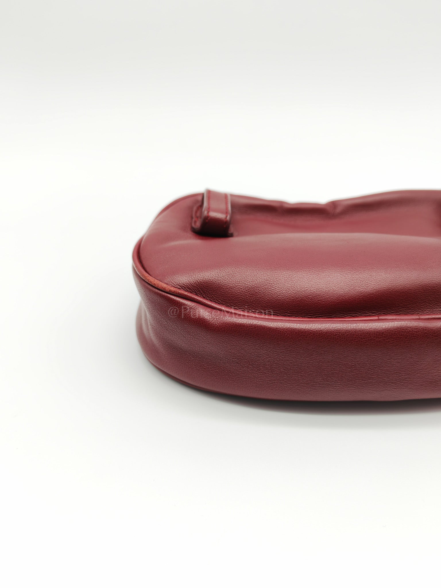 Intrecciato Burgundy Nappa Leather Belt Bag | Purse Maison Luxury Bags Shop