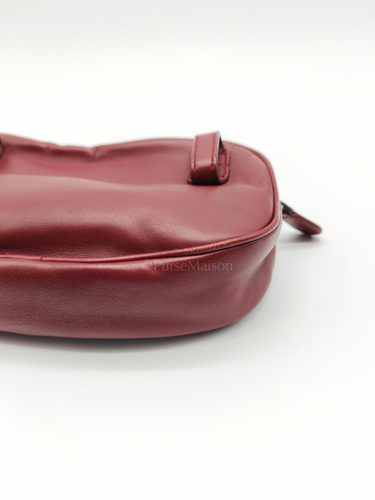 Intrecciato Burgundy Nappa Leather Belt Bag | Purse Maison Luxury Bags Shop