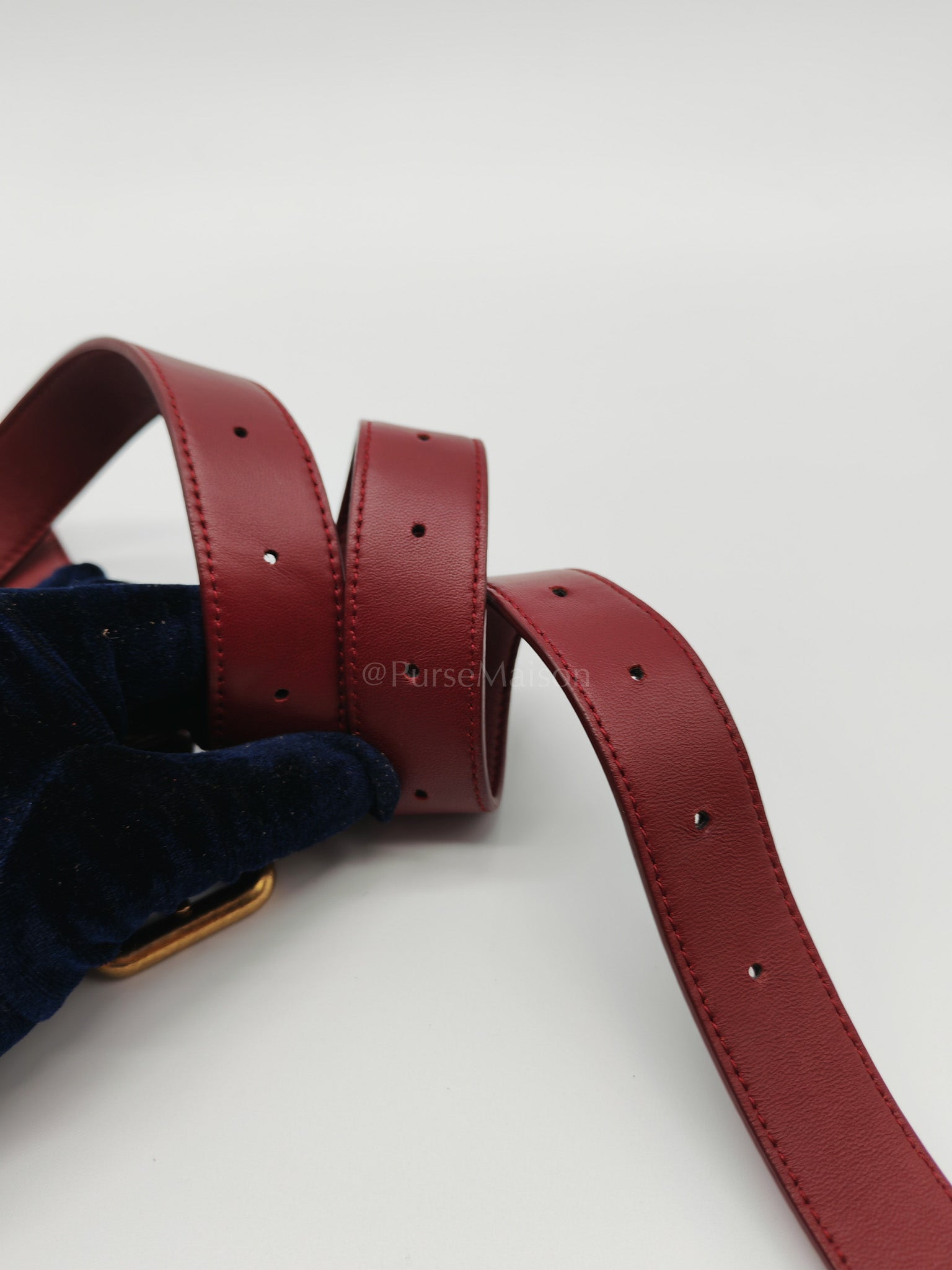 Intrecciato Burgundy Nappa Leather Belt Bag | Purse Maison Luxury Bags Shop