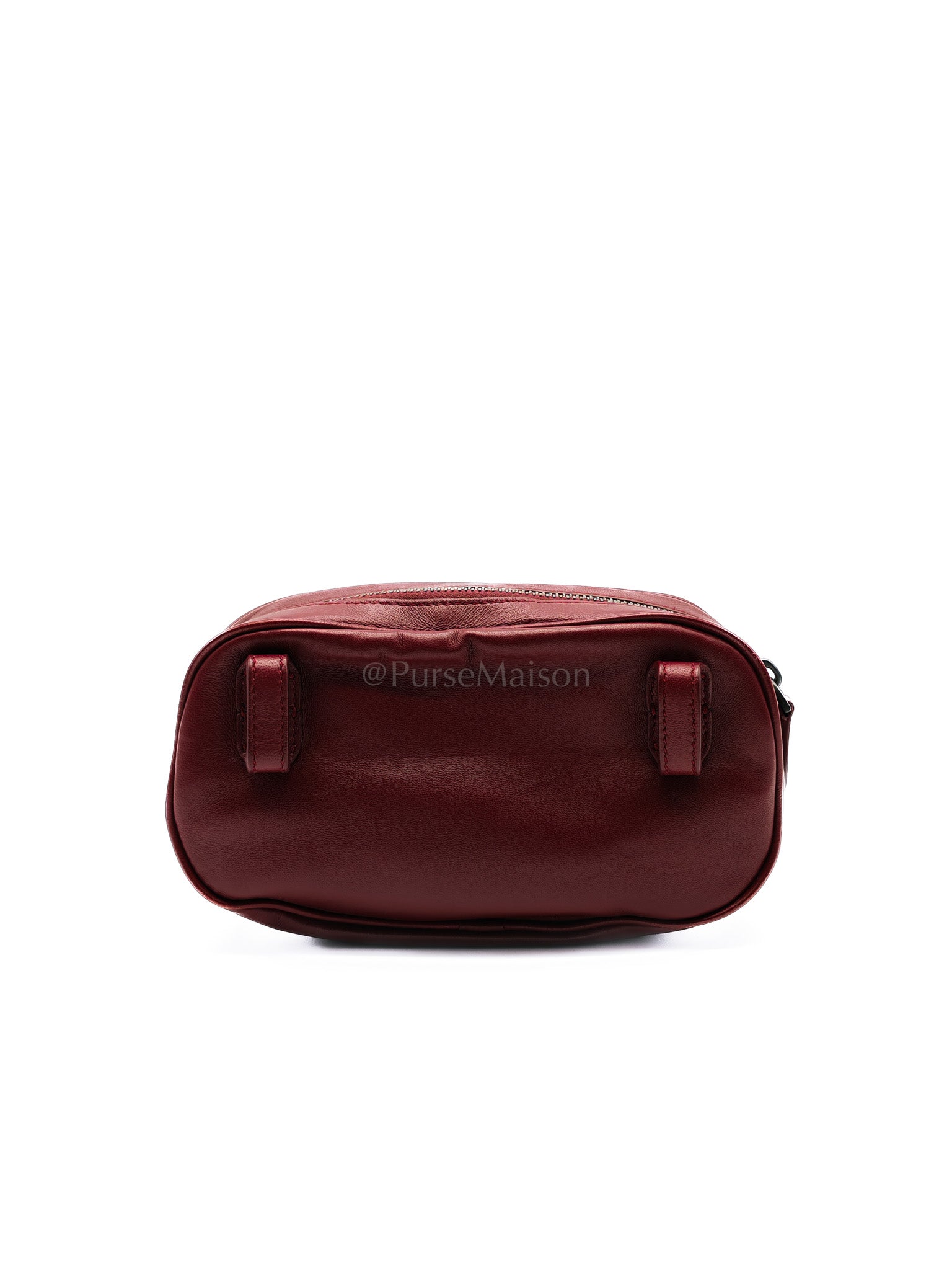 Intrecciato Burgundy Nappa Leather Belt Bag | Purse Maison Luxury Bags Shop