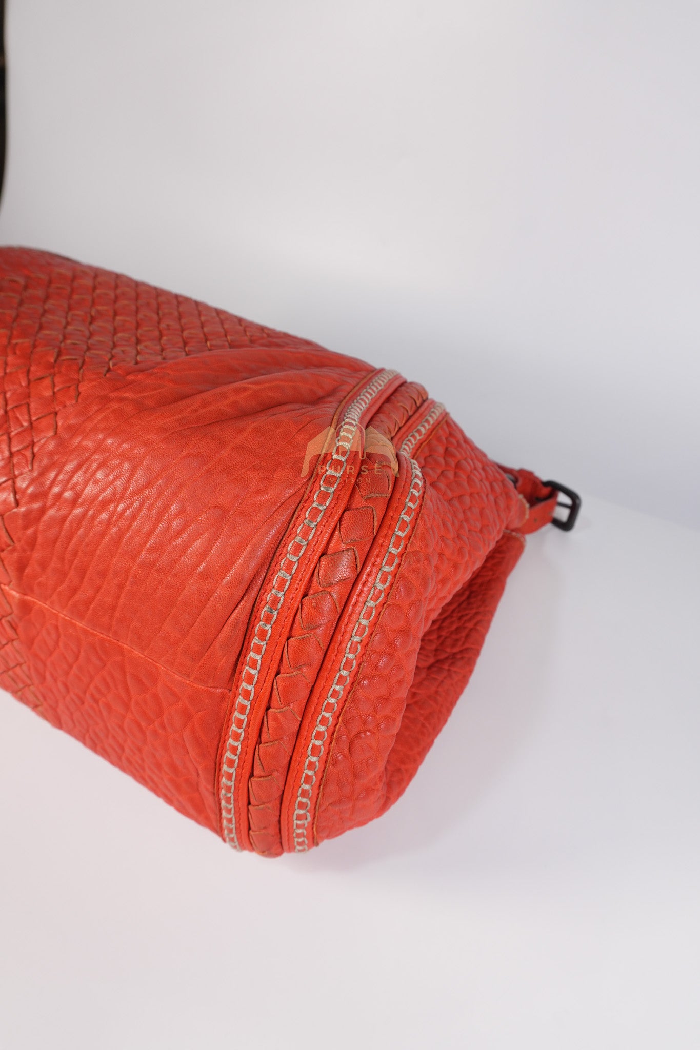 Intrecciato Hobo Tote Bag in Orange | Purse Maison Luxury Bags Shop