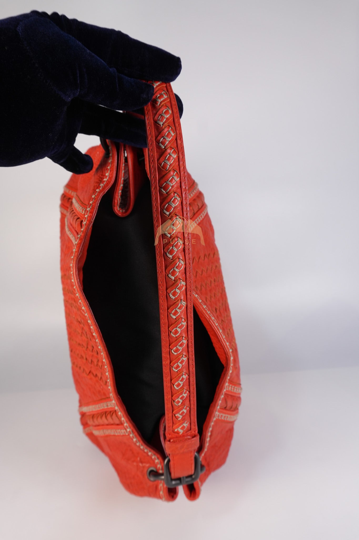 Intrecciato Hobo Tote Bag in Orange | Purse Maison Luxury Bags Shop