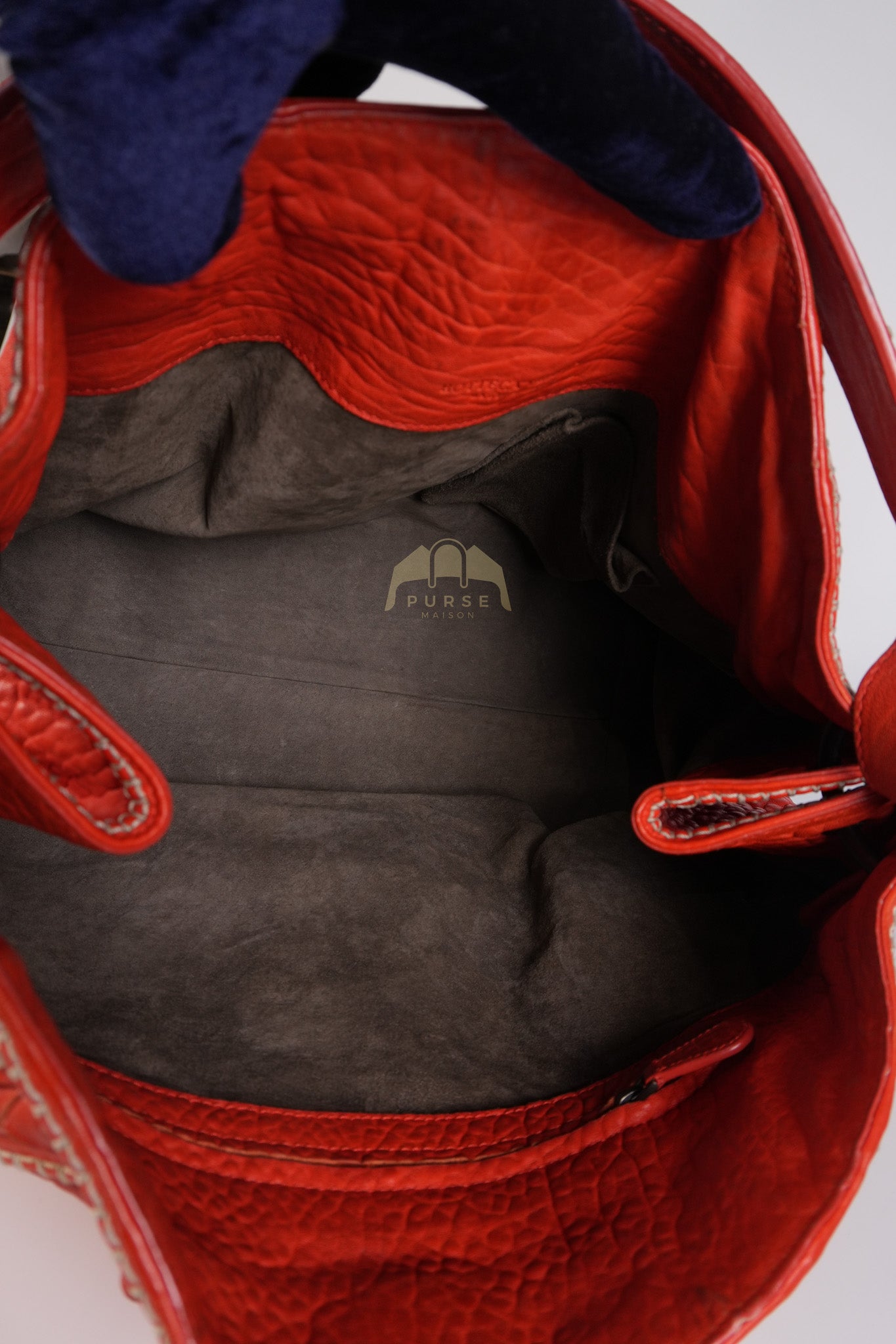 Intrecciato Hobo Tote Bag in Orange | Purse Maison Luxury Bags Shop