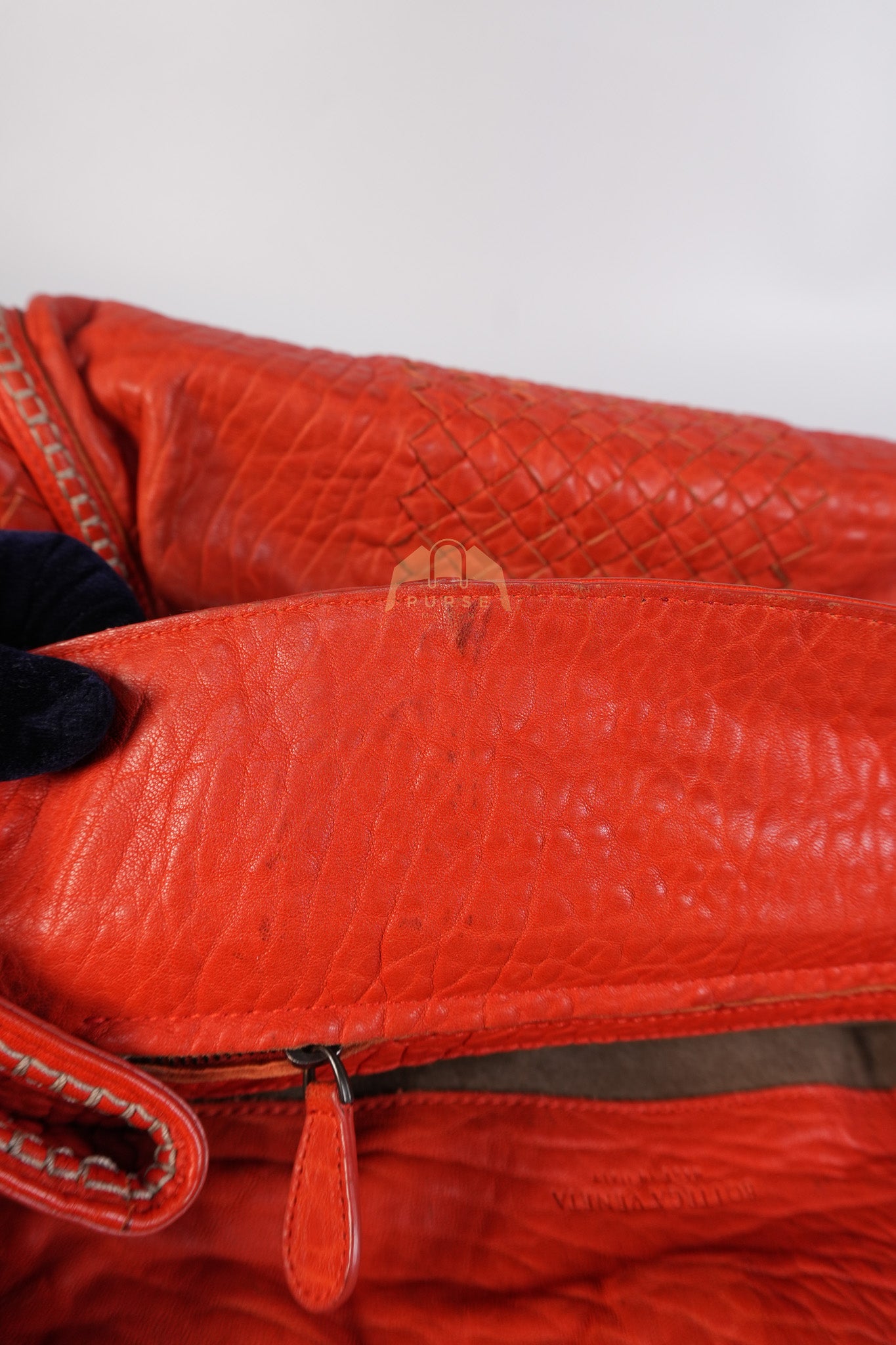 Intrecciato Hobo Tote Bag in Orange | Purse Maison Luxury Bags Shop