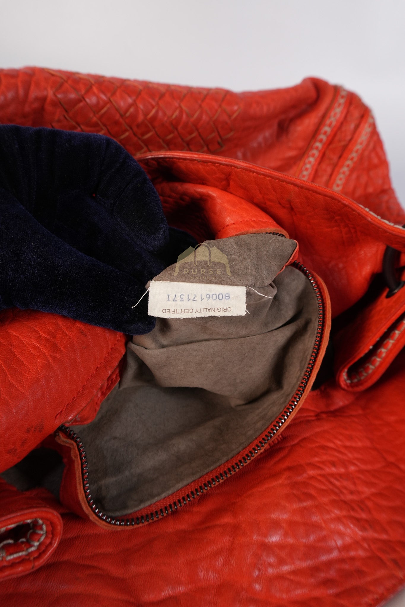 Intrecciato Hobo Tote Bag in Orange | Purse Maison Luxury Bags Shop