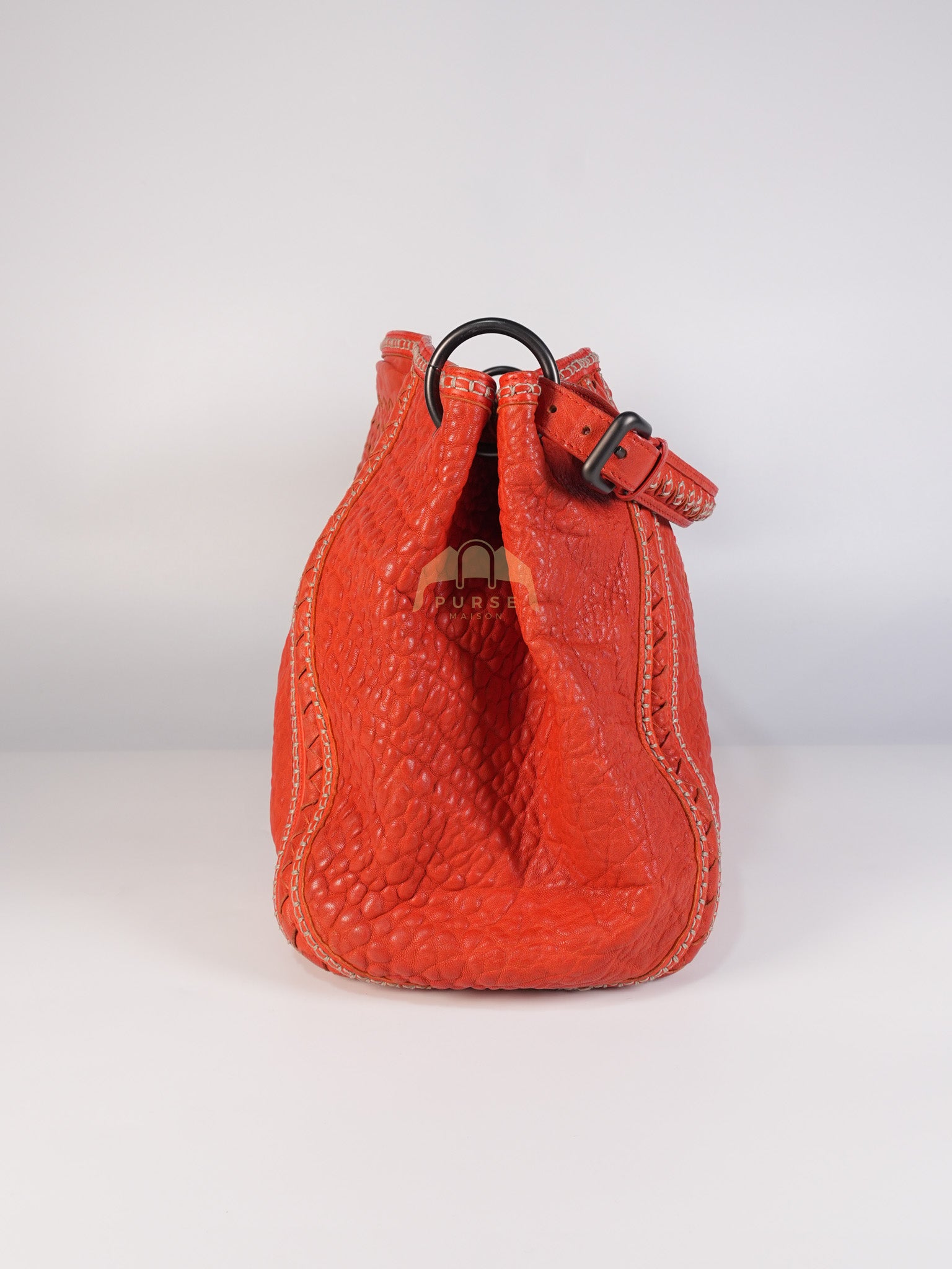 Intrecciato Hobo Tote Bag in Orange | Purse Maison Luxury Bags Shop