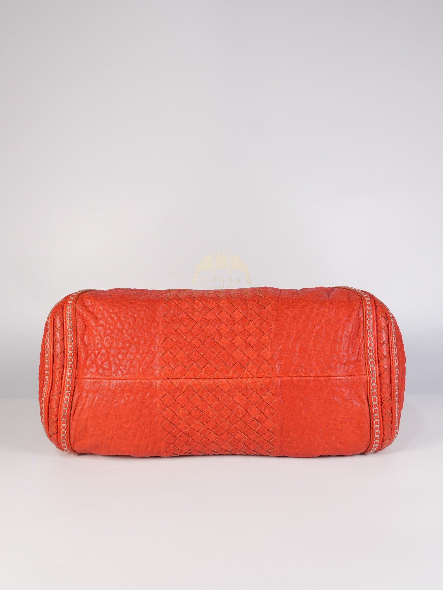 Intrecciato Hobo Tote Bag in Orange | Purse Maison Luxury Bags Shop