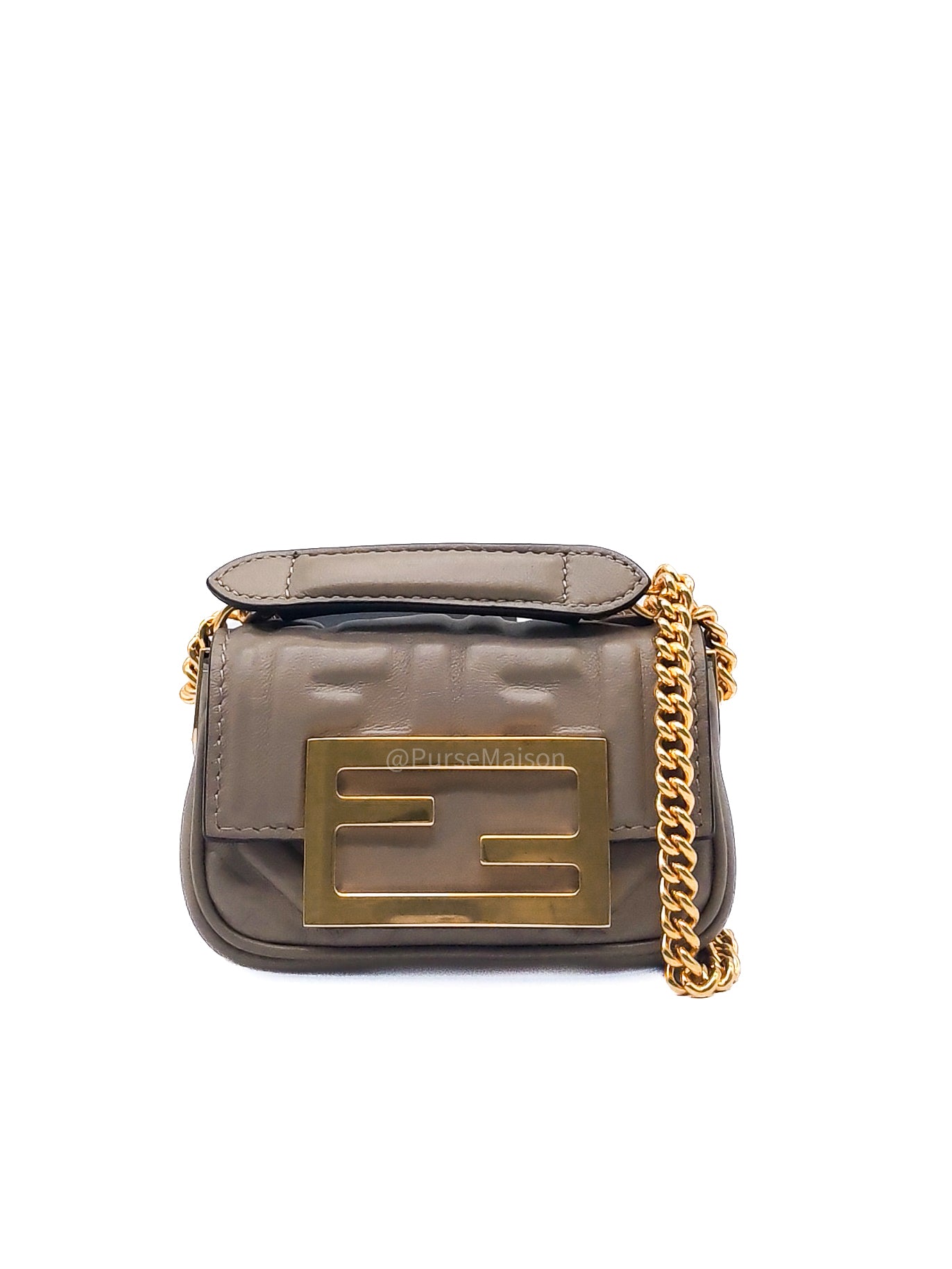 Fendi Nano Baguette Micro Bag in Zucca FF Leather