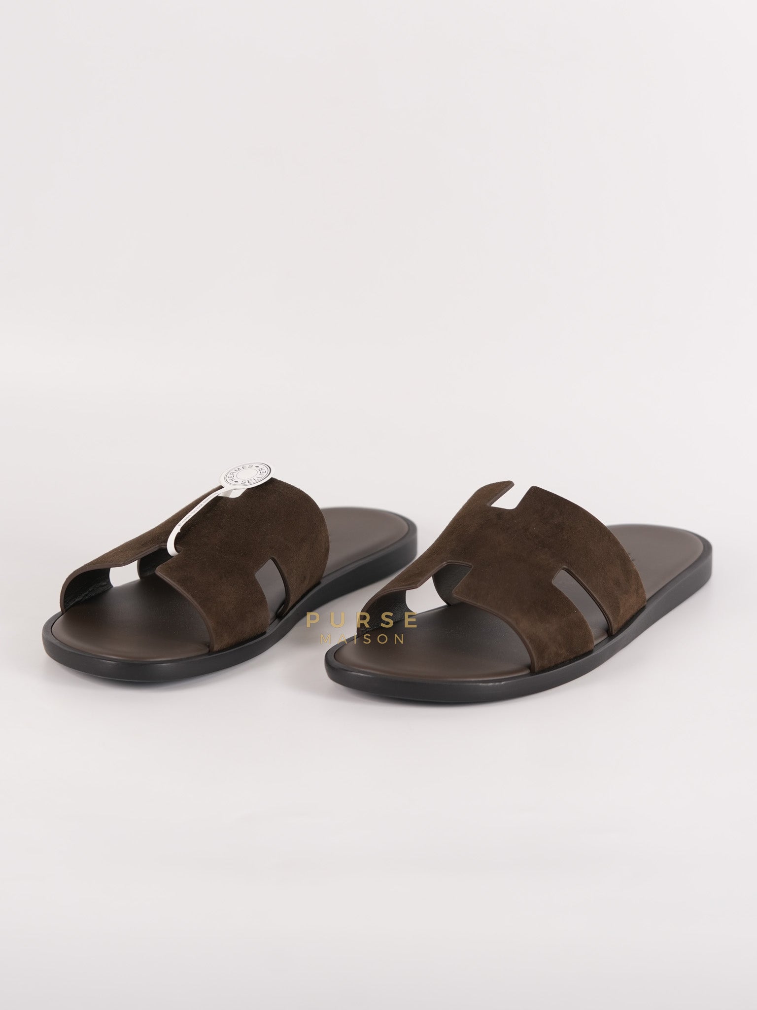 Izmir Sandals in Dark Brown Suede Leather Size 41 EU ( 26cm) | Purse Maison Luxury Bags Shop