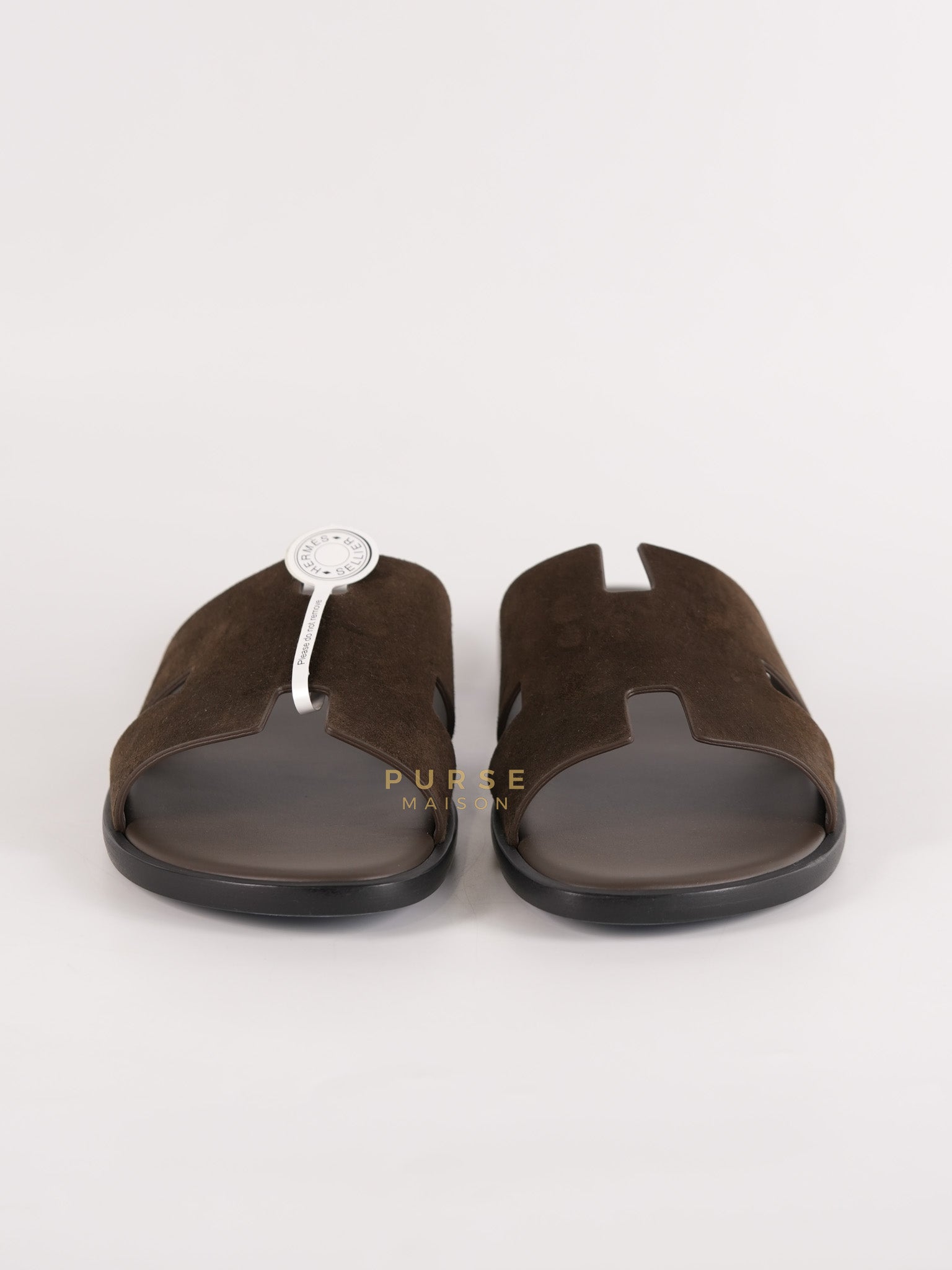 Izmir Sandals in Dark Brown Suede Leather Size 41 EU ( 26cm) | Purse Maison Luxury Bags Shop