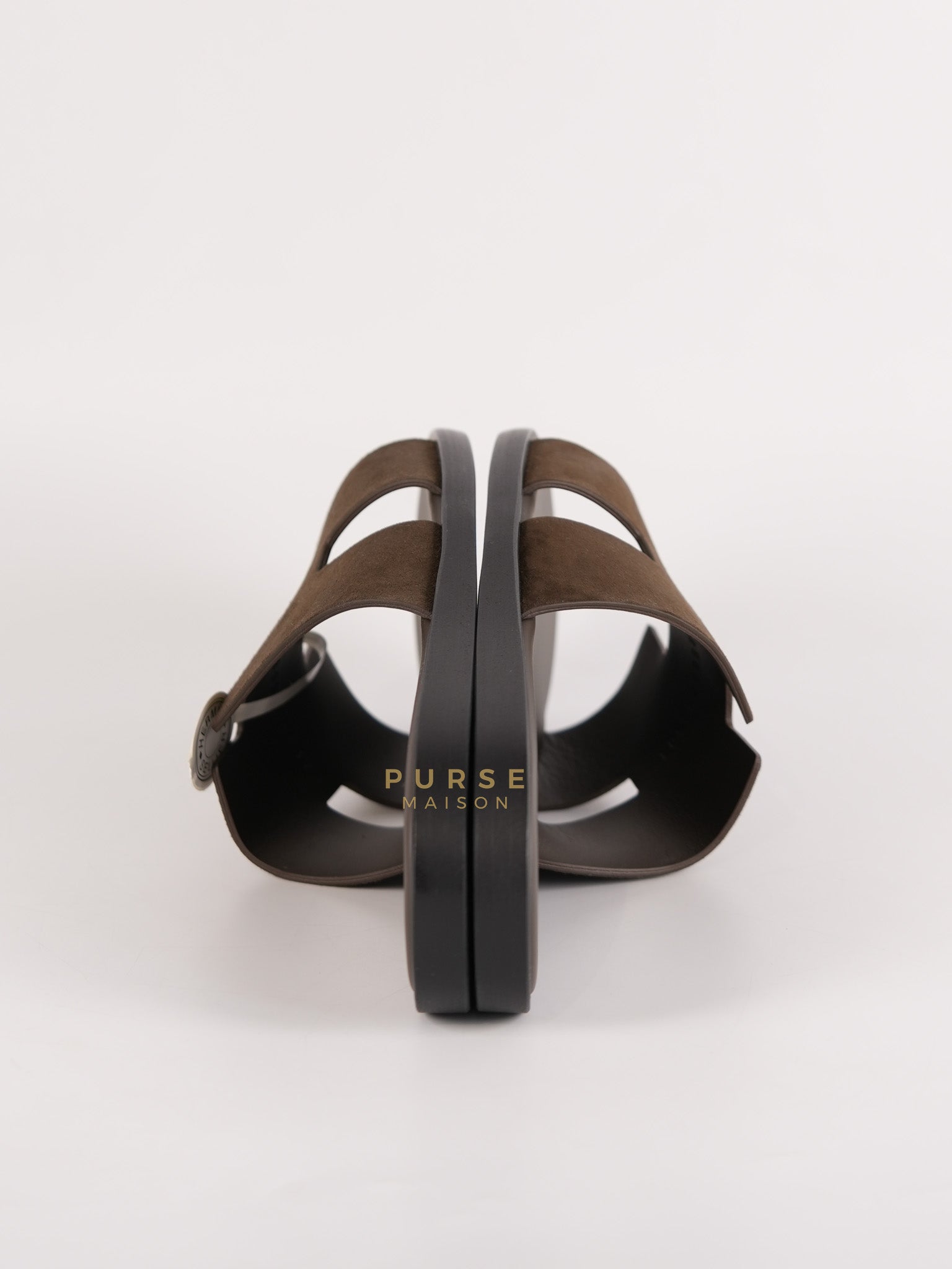 Izmir Sandals in Dark Brown Suede Leather Size 41 EU ( 26cm) | Purse Maison Luxury Bags Shop