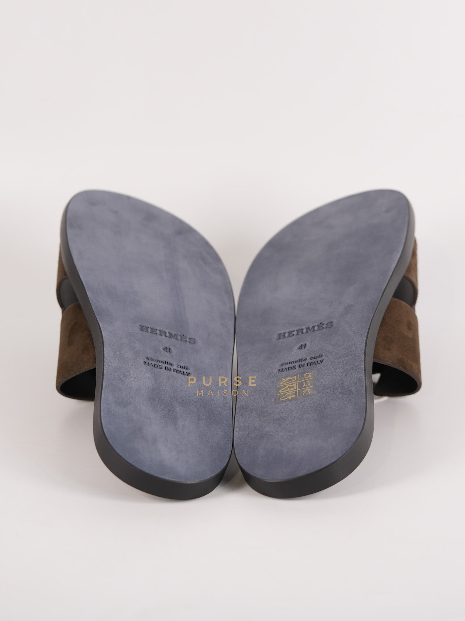 Izmir Sandals in Dark Brown Suede Leather Size 41 EU ( 26cm) | Purse Maison Luxury Bags Shop