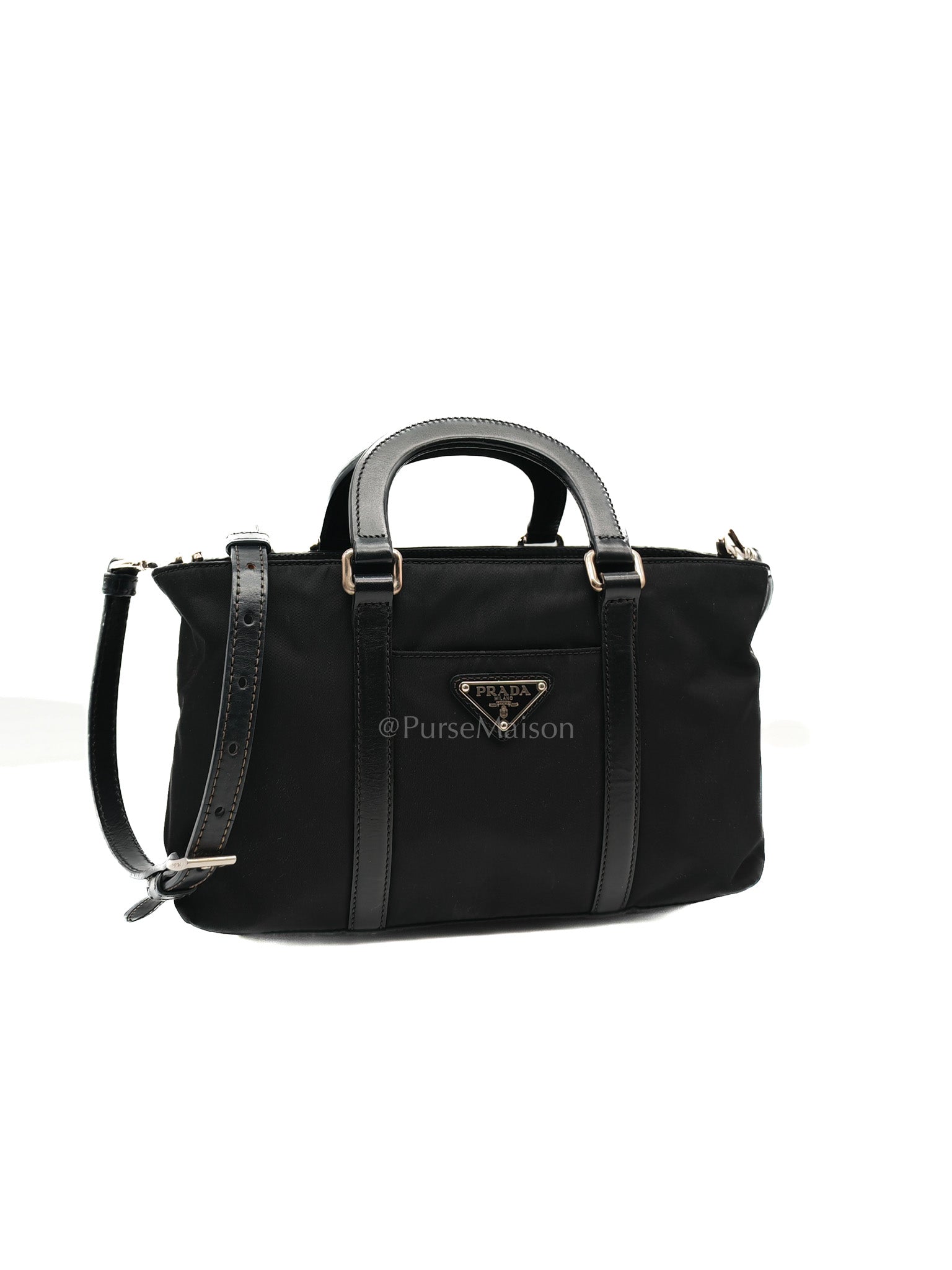 Prada Tessuto Nylon + Saffiano leather 2-way Tote Bag Mini