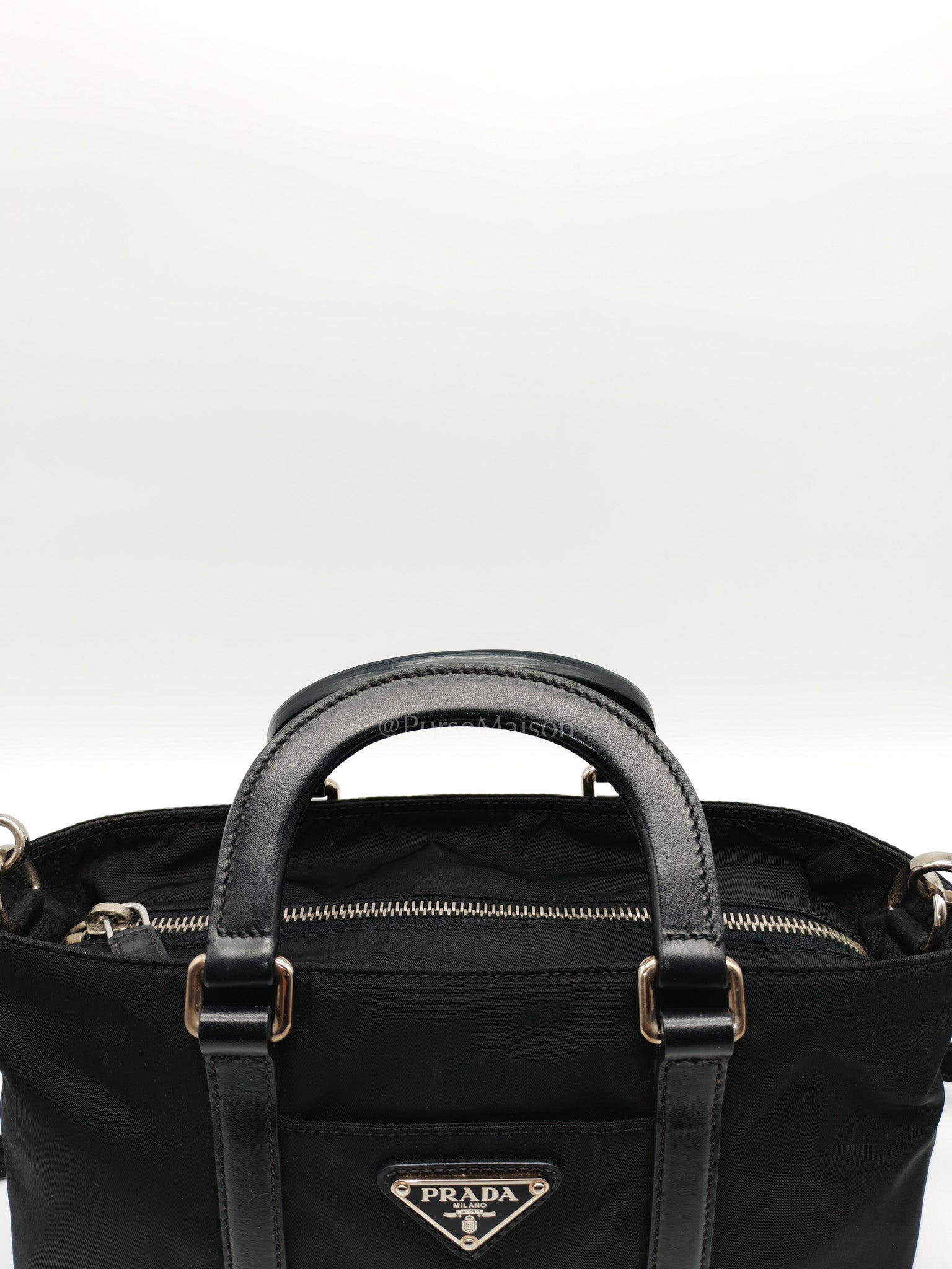 Prada Tessuto Nylon + Saffiano leather 2-way Tote Bag Mini