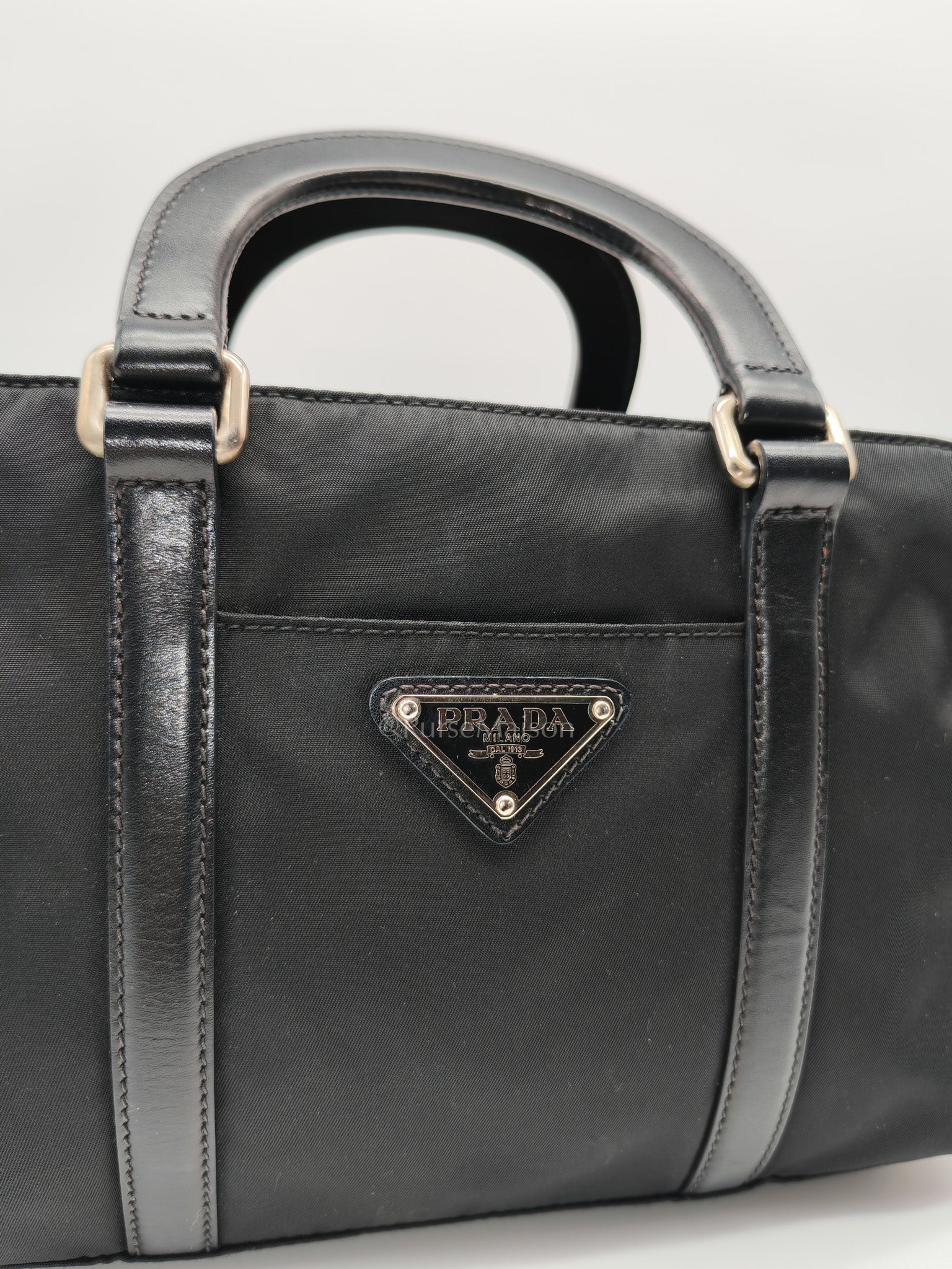 Prada Tessuto Nylon + Saffiano leather 2-way Tote Bag Mini