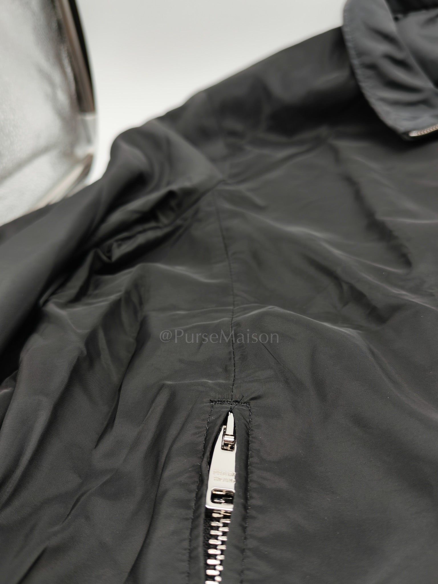Blouson Reversible Black Nylon Jacket Size 56