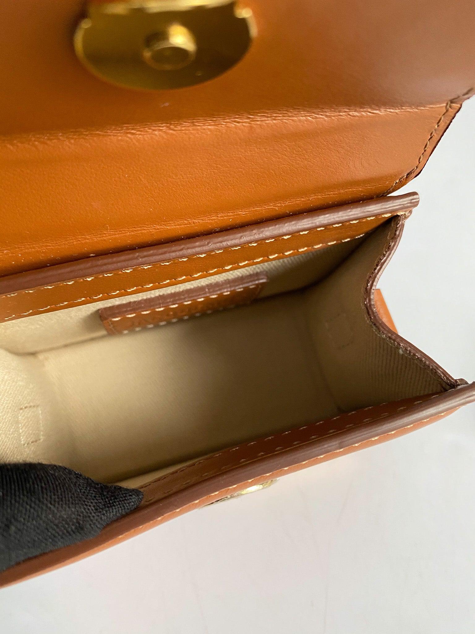 Jacquemus Le Chiquito Y Brown Mini Bag in Gold Hardware