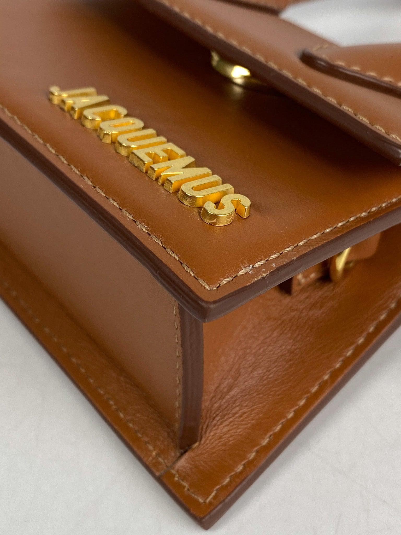 Jacquemus Le Chiquito Y Brown Mini Bag in Gold Hardware