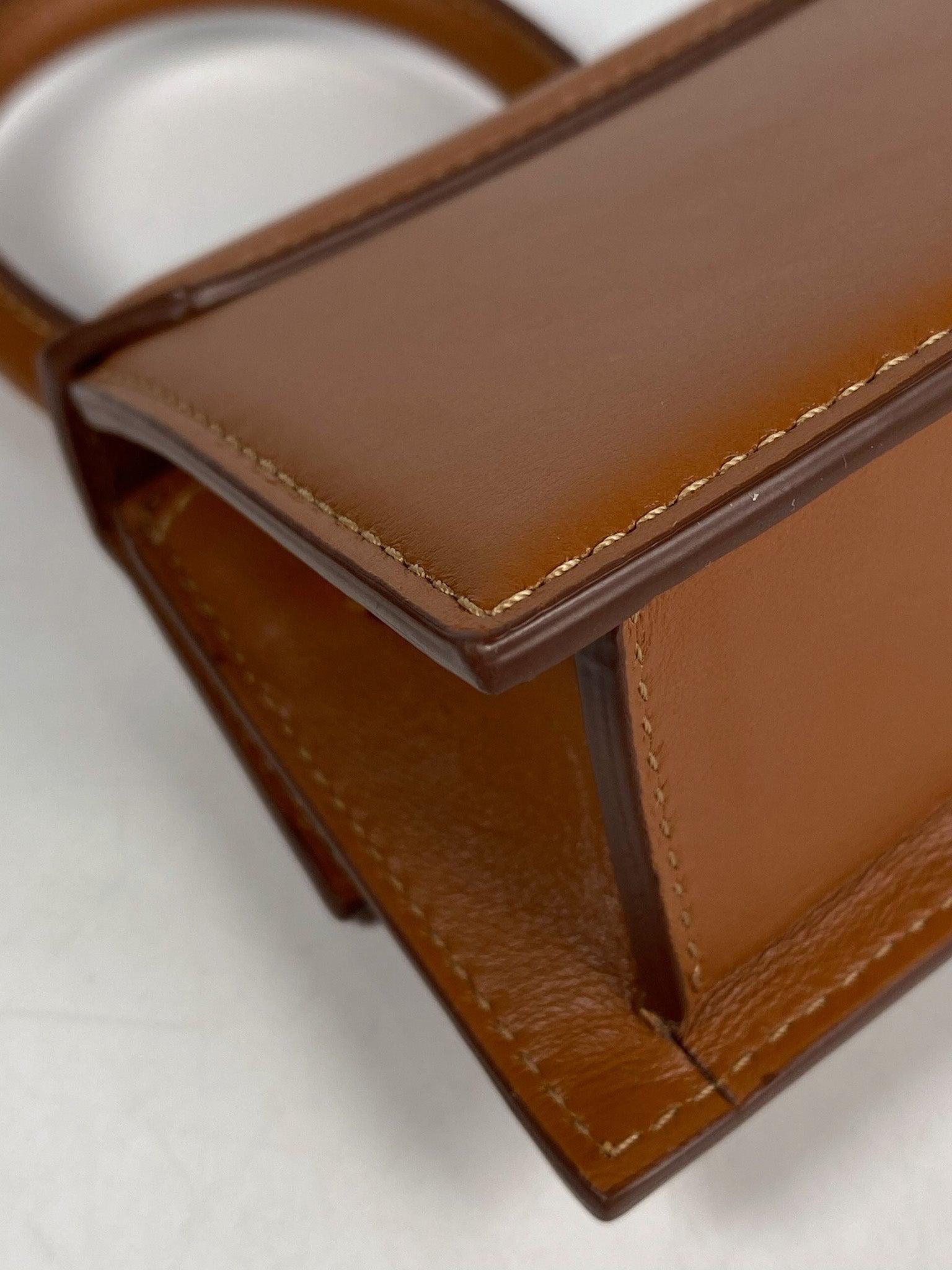 Jacquemus Le Chiquito Y Brown Mini Bag in Gold Hardware