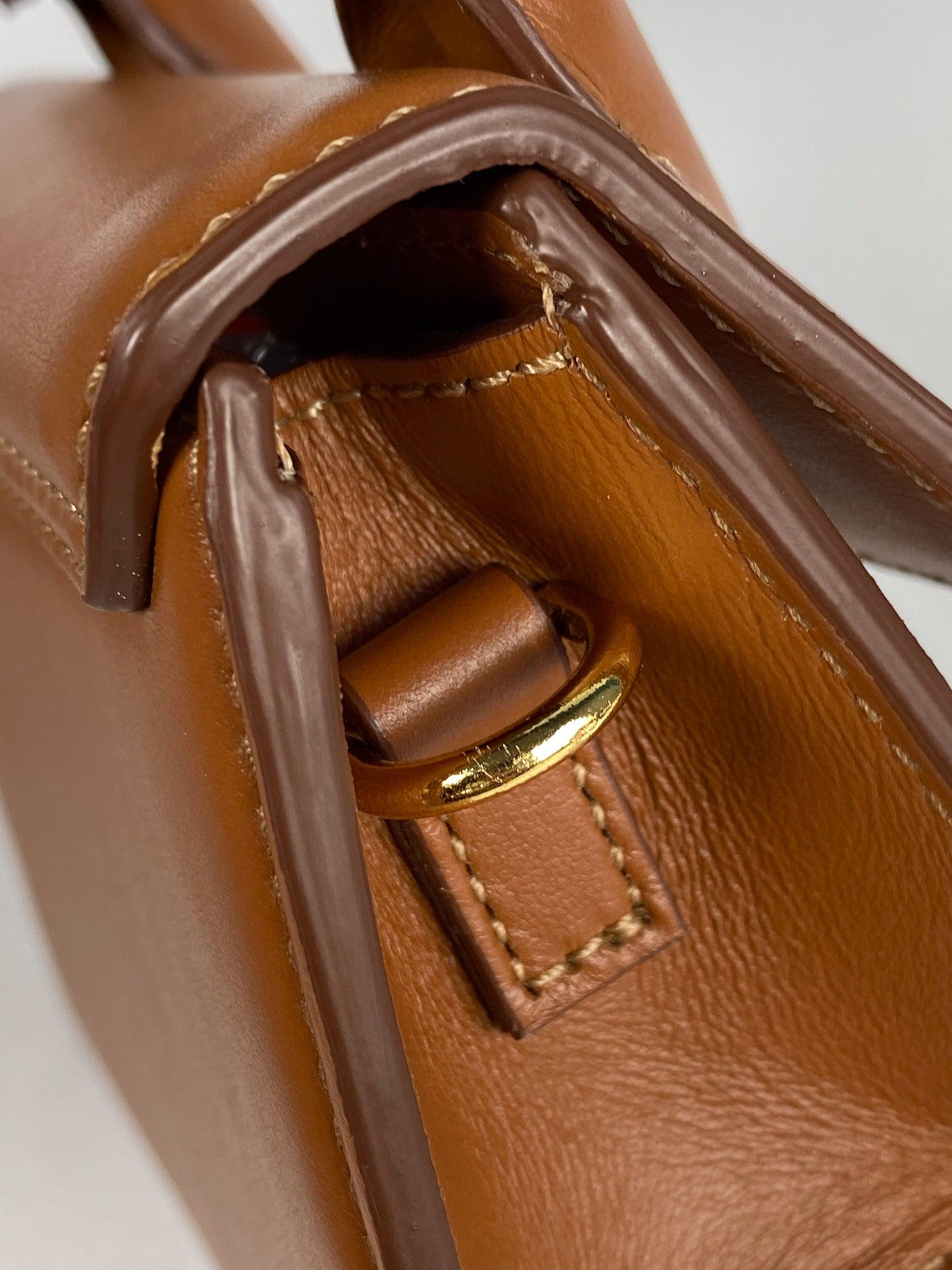 Jacquemus Le Chiquito Y Brown Mini Bag in Gold Hardware