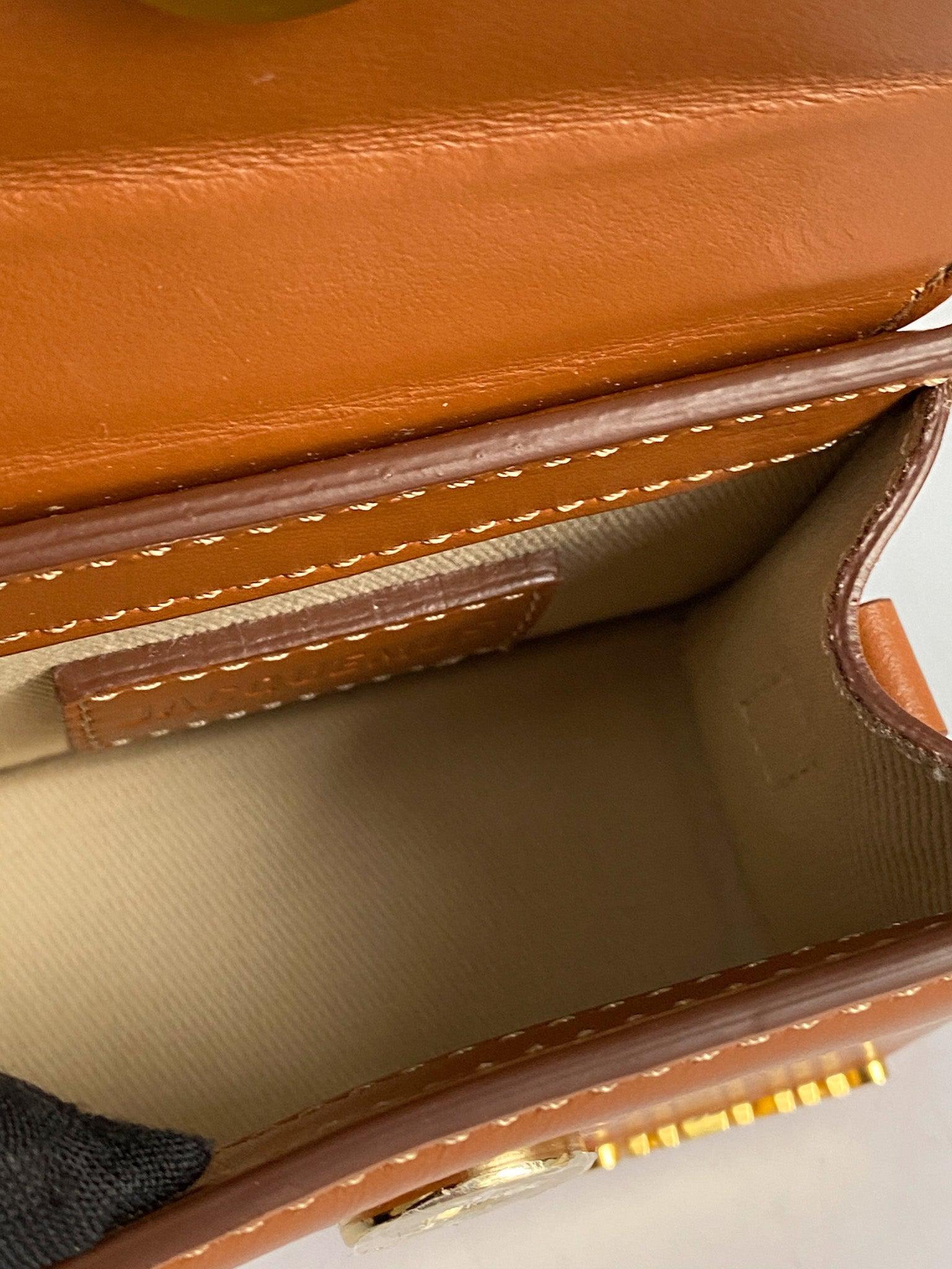 Jacquemus Le Chiquito Y Brown Mini Bag in Gold Hardware