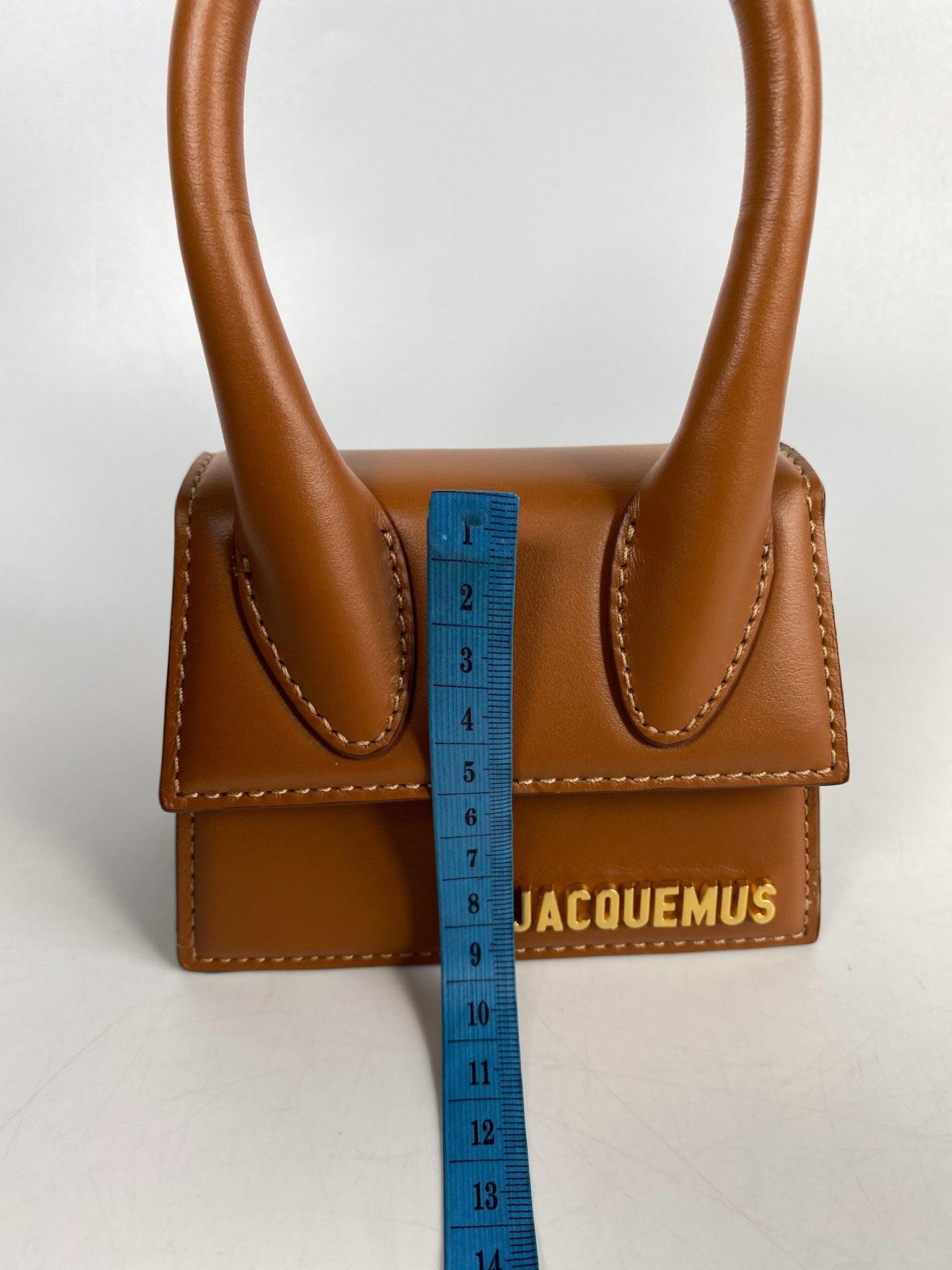 Jacquemus Le Chiquito Y Brown Mini Bag in Gold Hardware