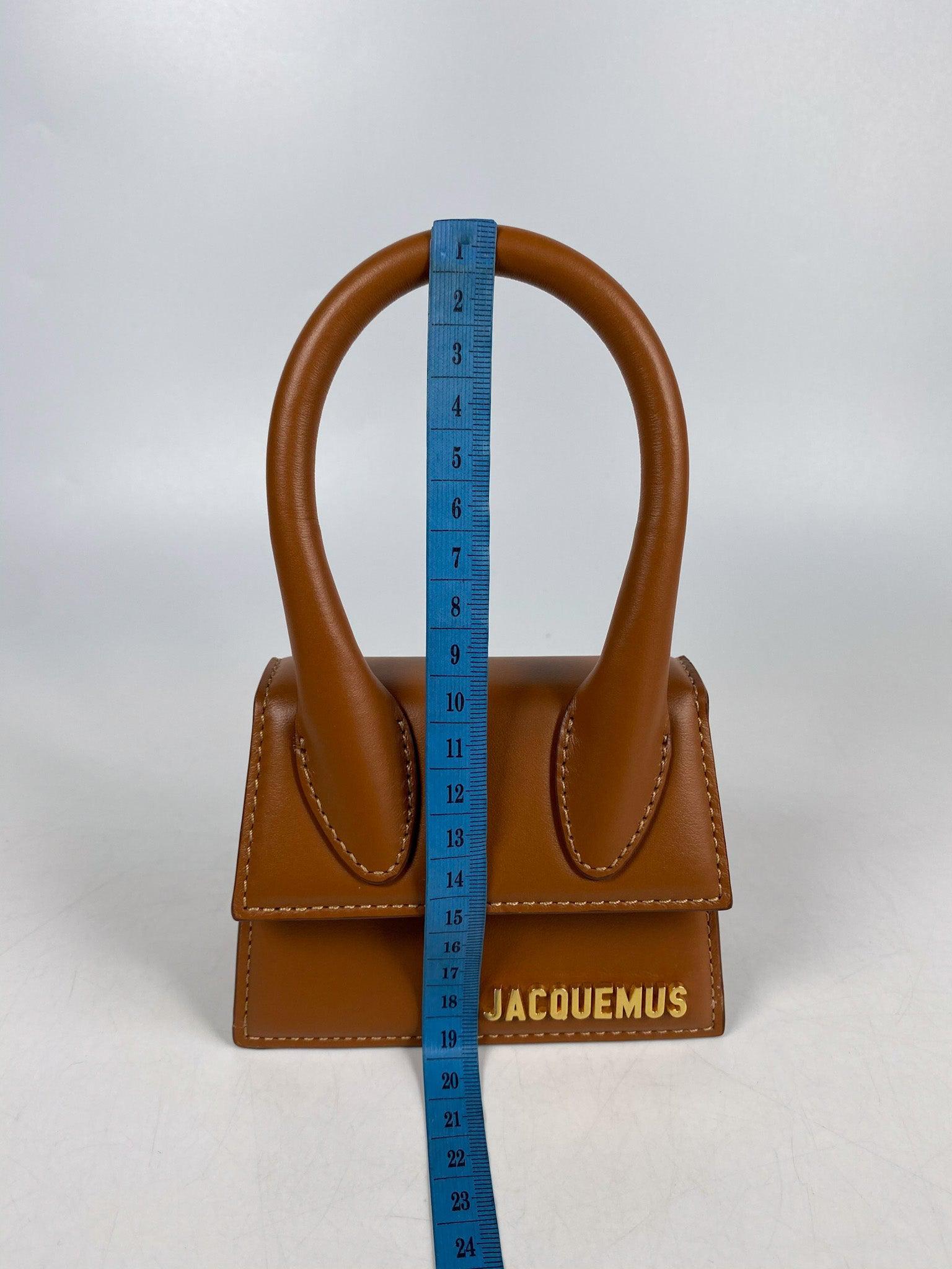 Jacquemus Le Chiquito Y Brown Mini Bag in Gold Hardware