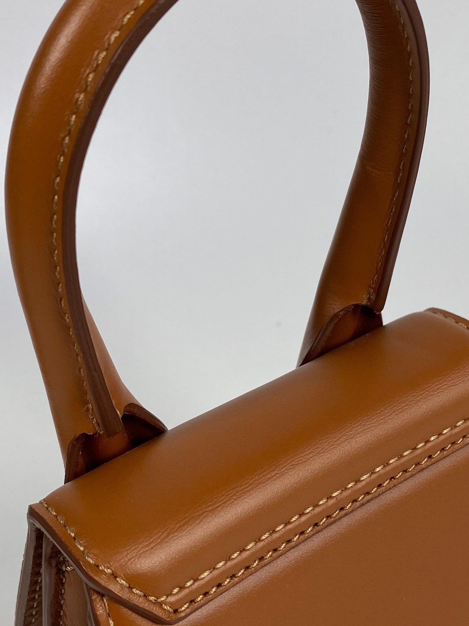 Jacquemus Le Chiquito Y Brown Mini Bag in Gold Hardware