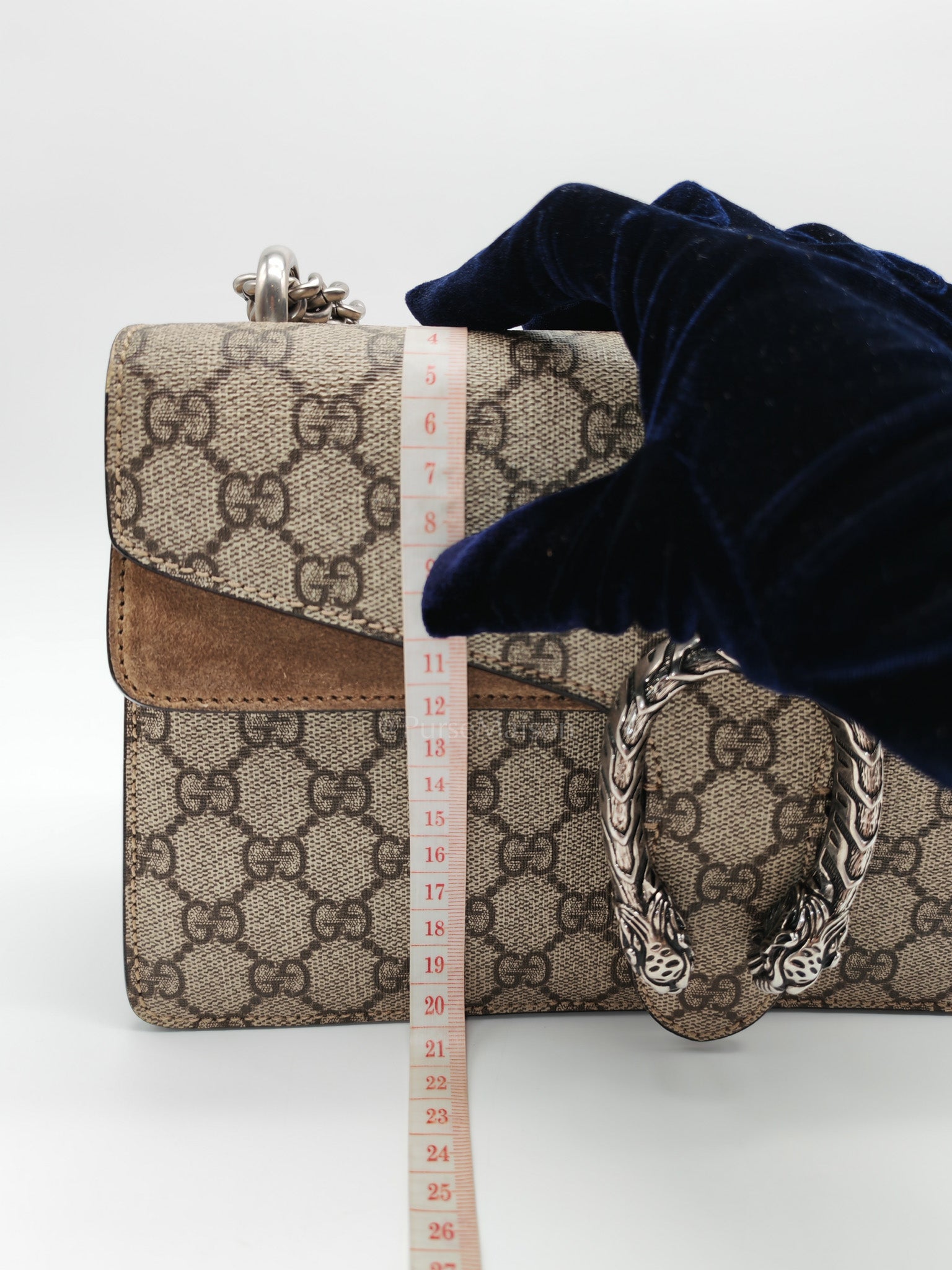 Dionysus Shoulder Bag Small in GG Supreme Canvas & Silver Hardware