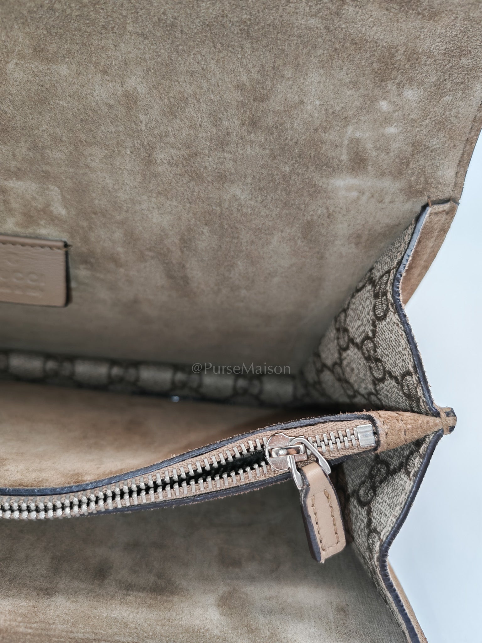 Dionysus Shoulder Bag Small in GG Supreme Canvas & Silver Hardware