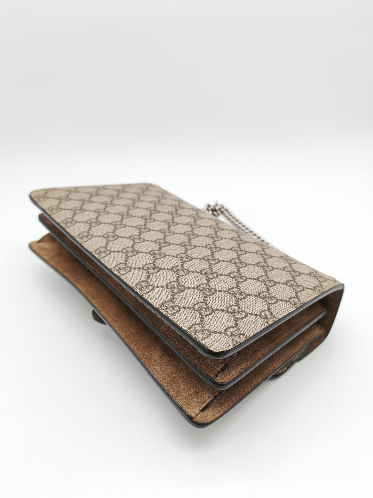 Dionysus Shoulder Bag Small in GG Supreme Canvas & Silver Hardware