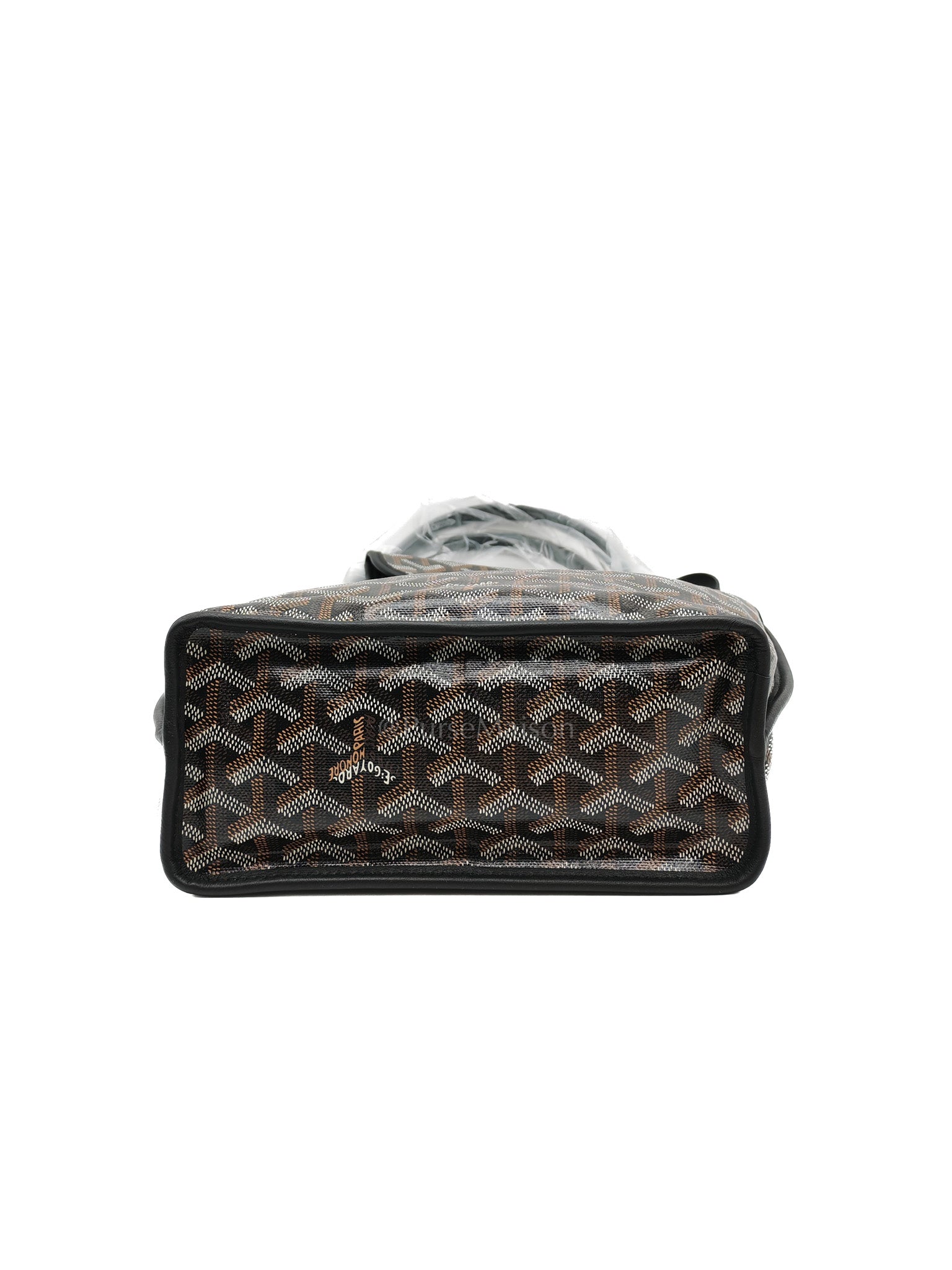Mini Anjou in Black Goyardine Canvas with Croc Magnetic Clip
