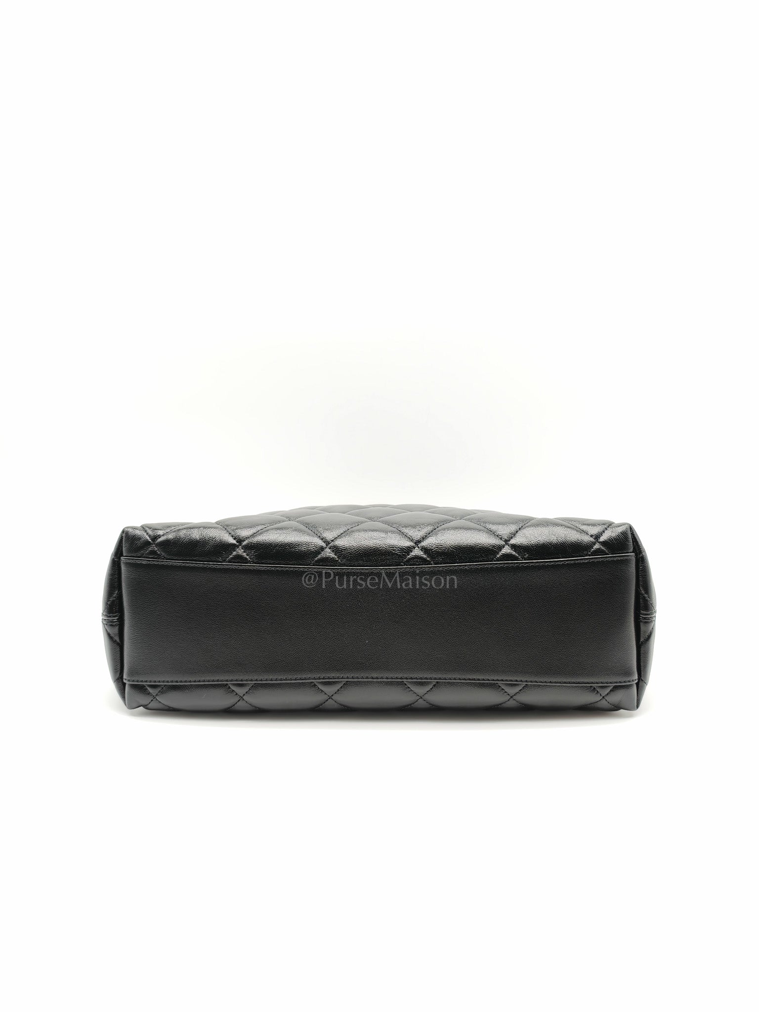 24A Hobo Bag in Black Lambskin Leather & Aged Gold Hardware Microchip