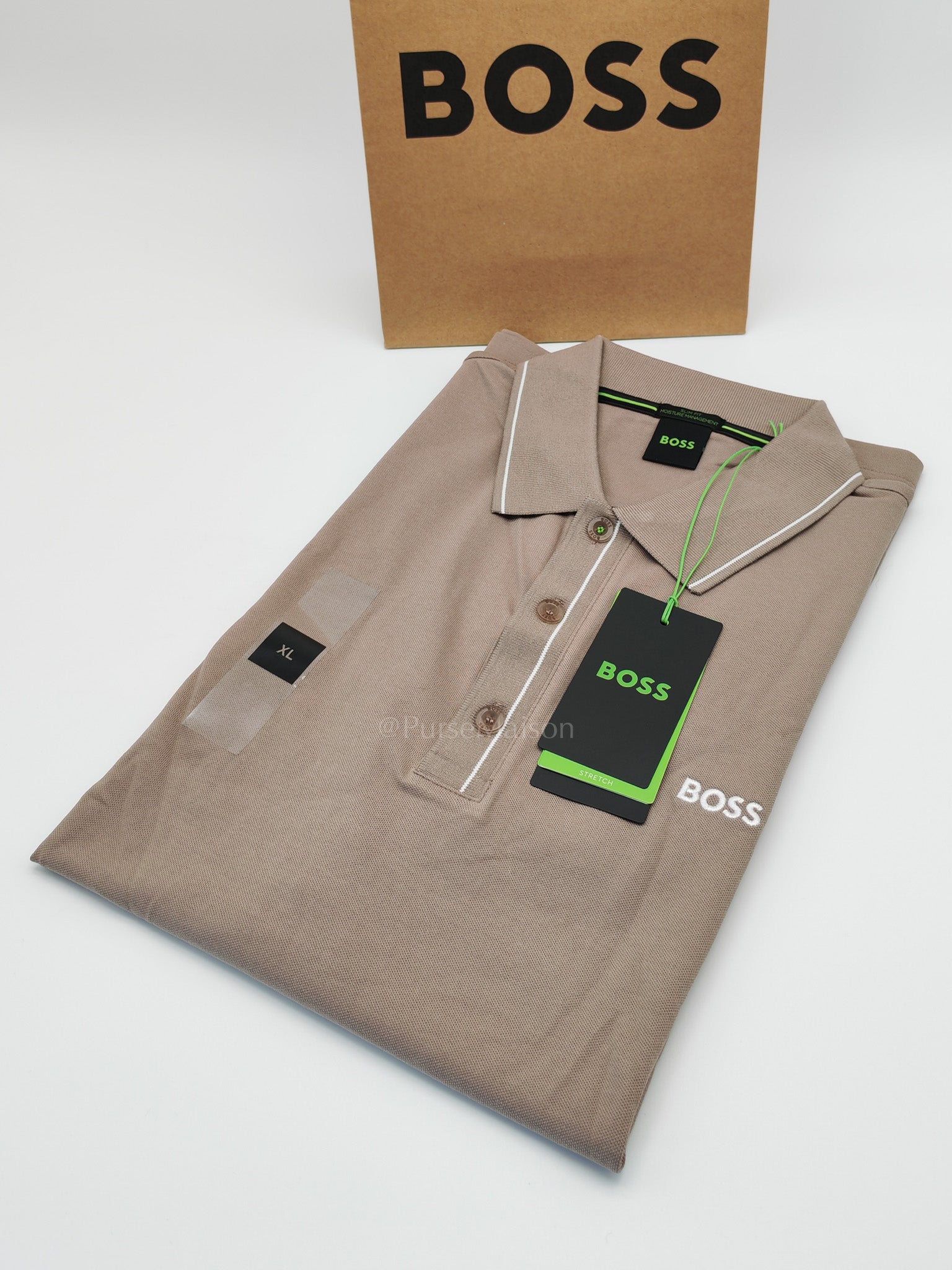 Jersey Polo Shirt in Taupe for Men Size XL | Purse Maison Luxury Bags Shop