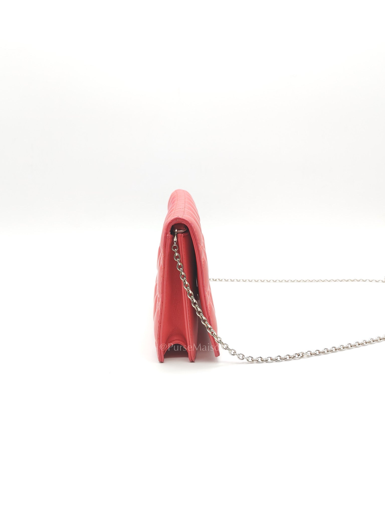 Lady Dior Clutch in Pink Cannage Lambskin Leather Silver Hardware