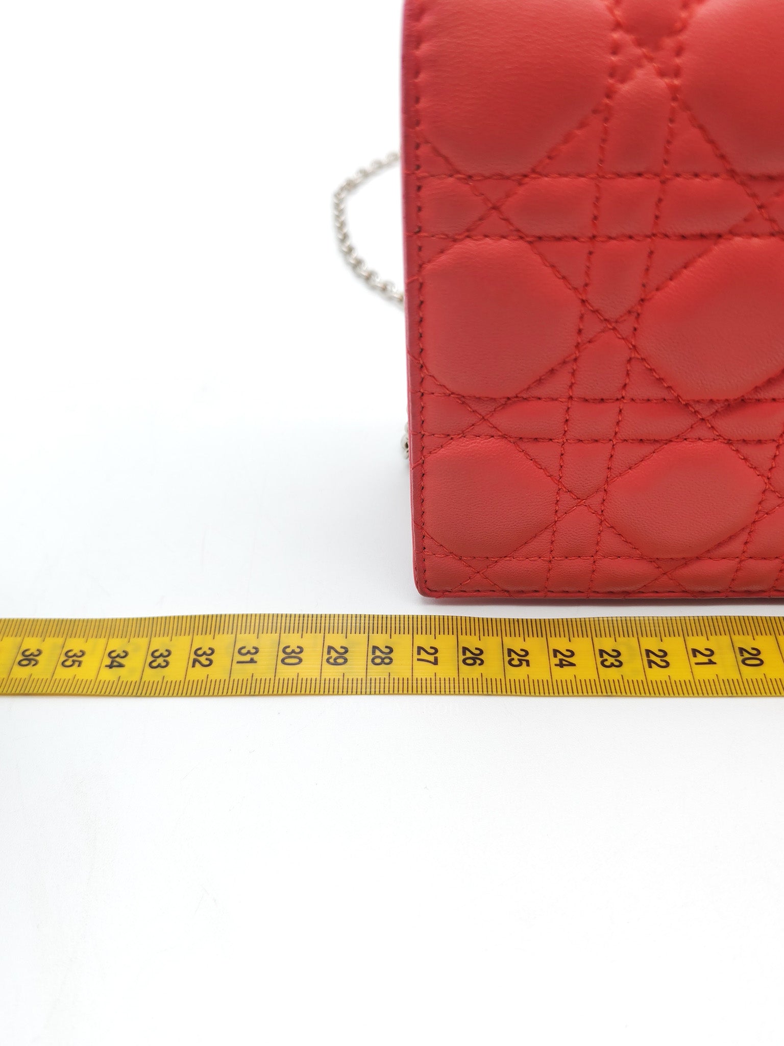 Lady Dior Clutch in Pink Cannage Lambskin Leather Silver Hardware