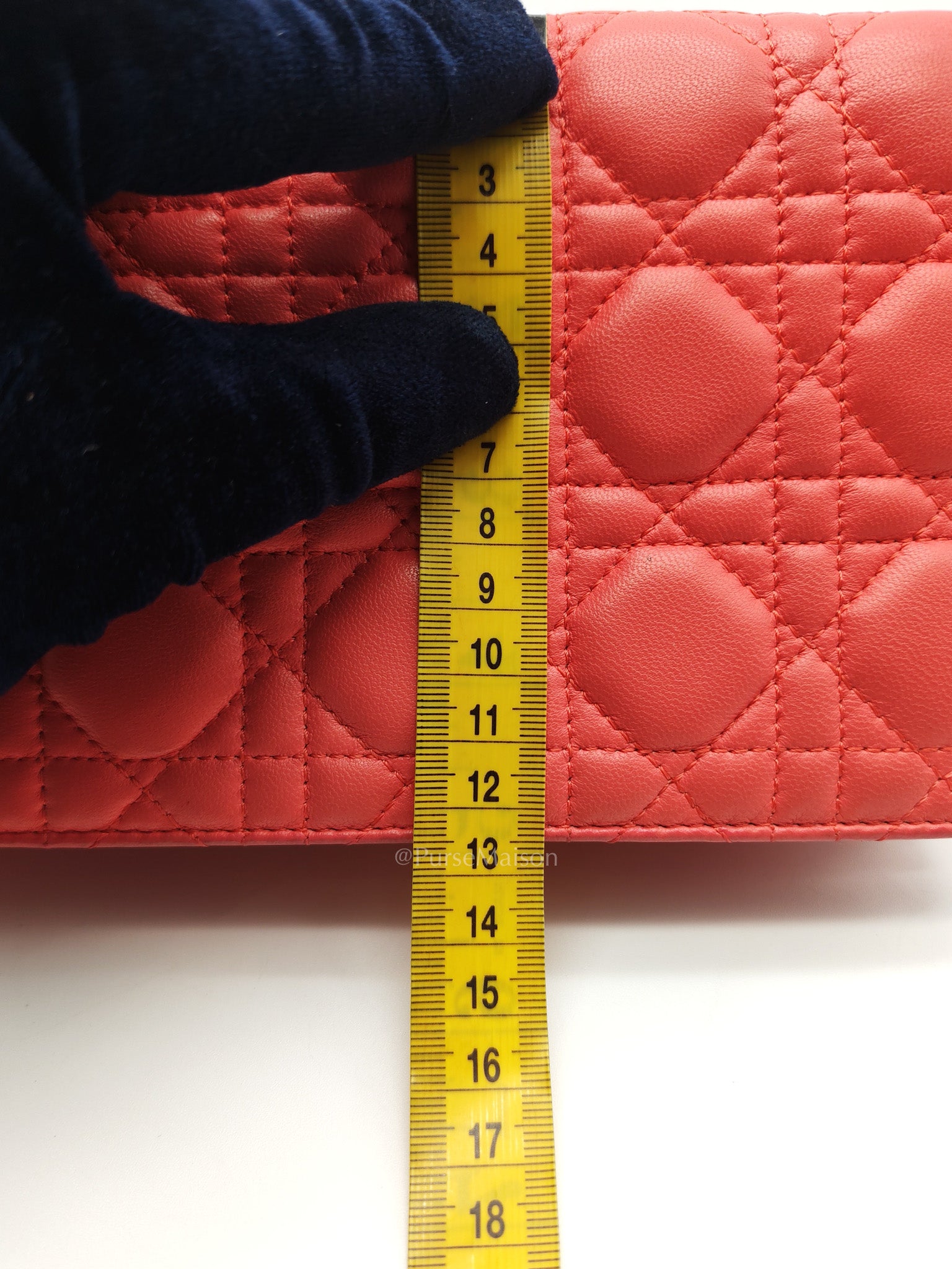 Lady Dior Clutch in Pink Cannage Lambskin Leather Silver Hardware
