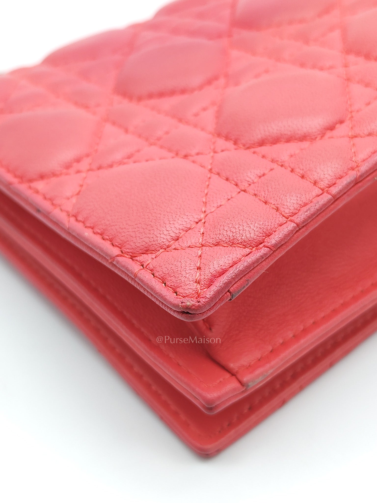 Lady Dior Clutch in Pink Cannage Lambskin Leather Silver Hardware