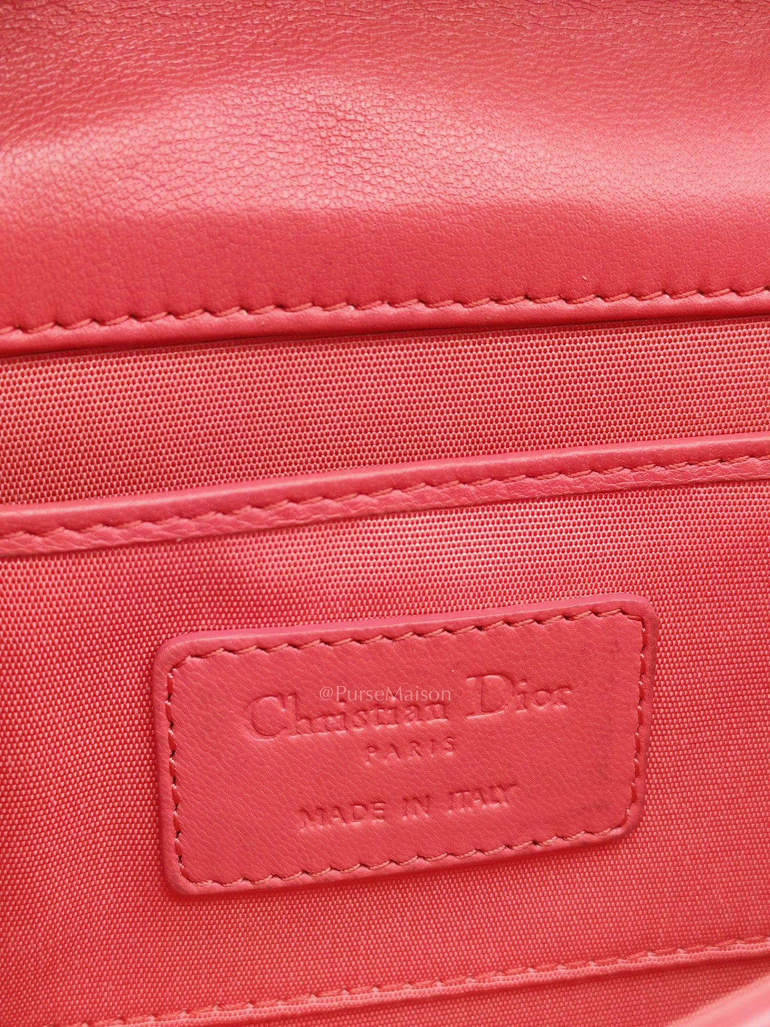 Lady Dior Clutch in Pink Cannage Lambskin Leather Silver Hardware