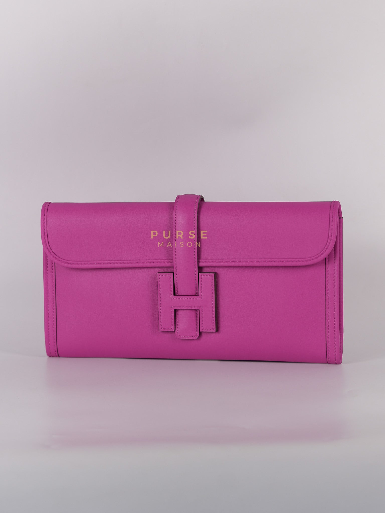 Jige Elan 29 Clutch in Magnolia Swift Leather Stamp C(2018) | Purse Maison Luxury Bags Shop