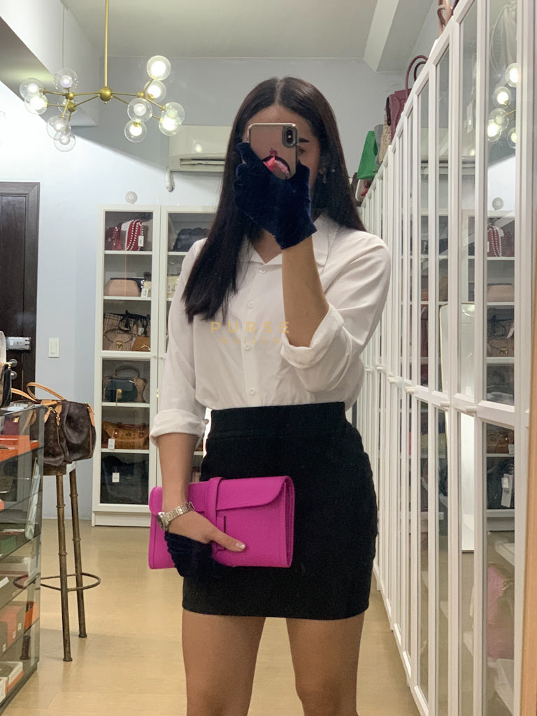 Jige Elan 29 Clutch in Magnolia Swift Leather Stamp C(2018) | Purse Maison Luxury Bags Shop