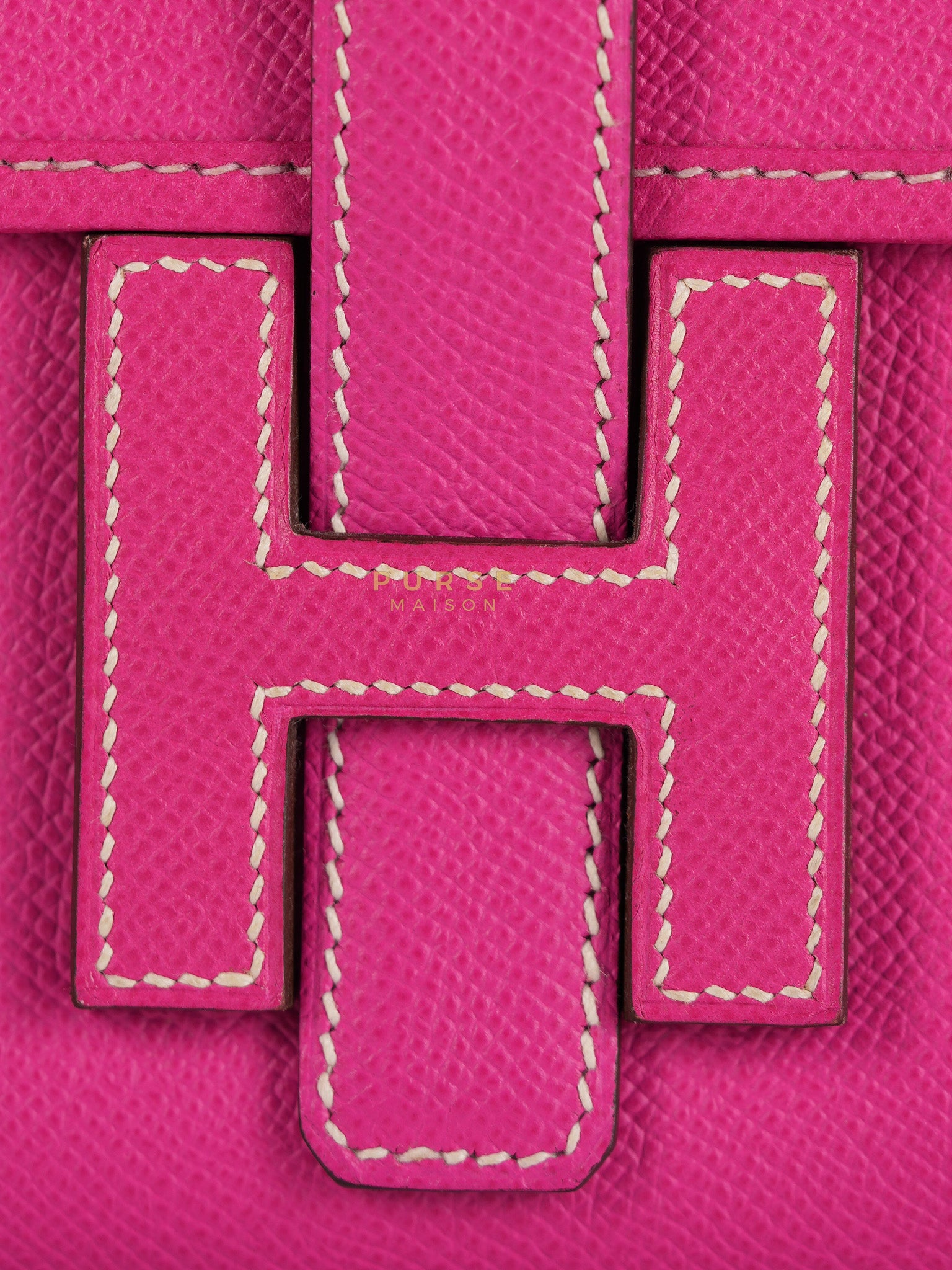 Jige Elan 29 in Rose Tyrien Epsom Leather Stamp Square Q(2013) | Purse Maison Luxury Bags Shop