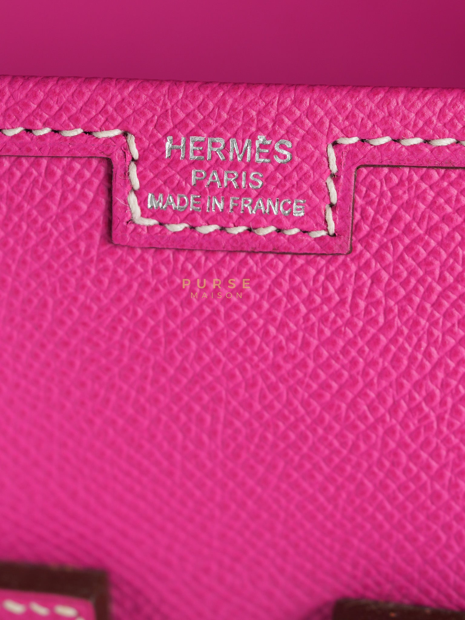 Jige Elan 29 in Rose Tyrien Epsom Leather Stamp Square Q(2013) | Purse Maison Luxury Bags Shop