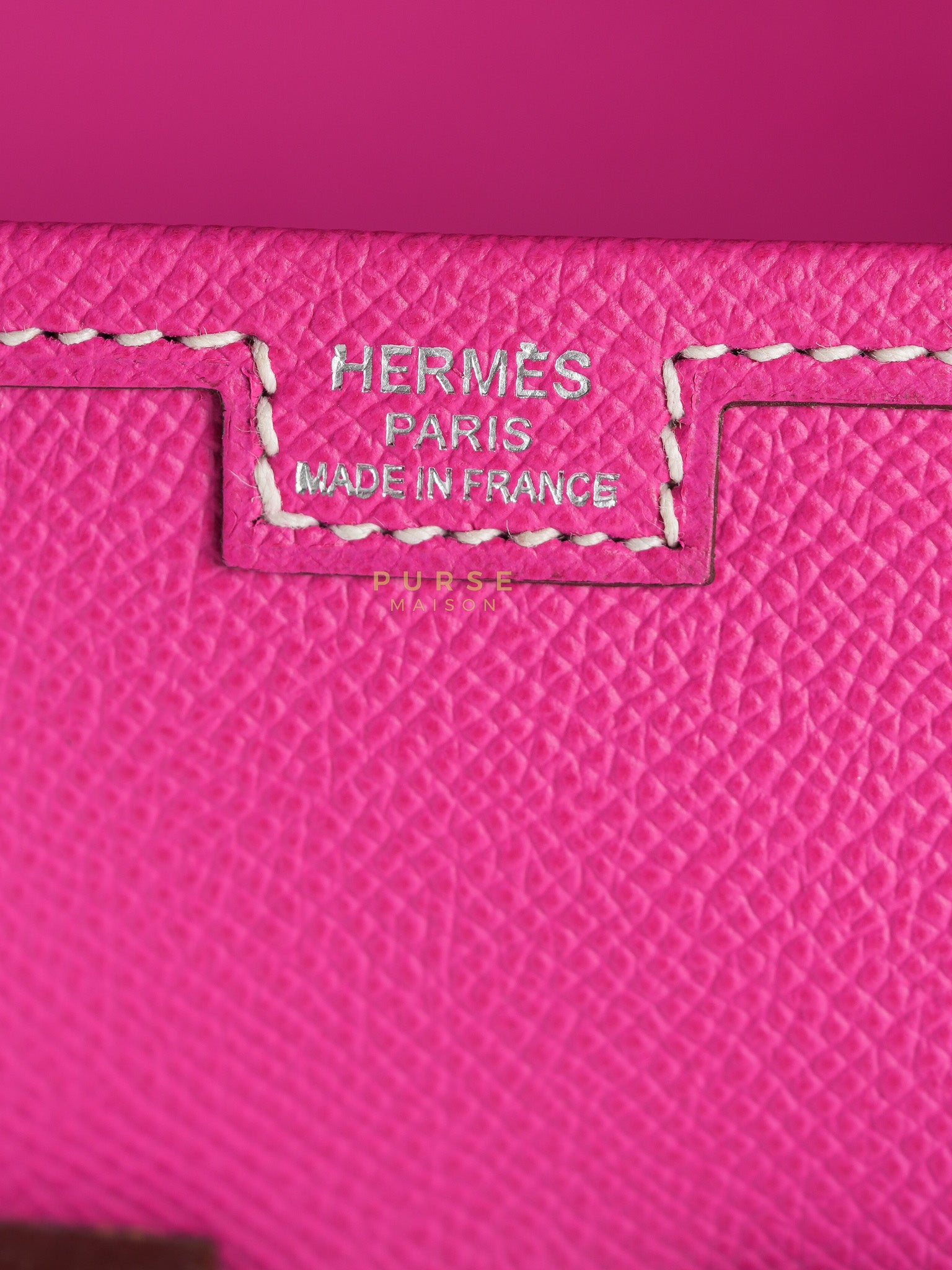 Jige Elan 29 in Rose Tyrien Epsom Leather Stamp Square Q(2013) | Purse Maison Luxury Bags Shop