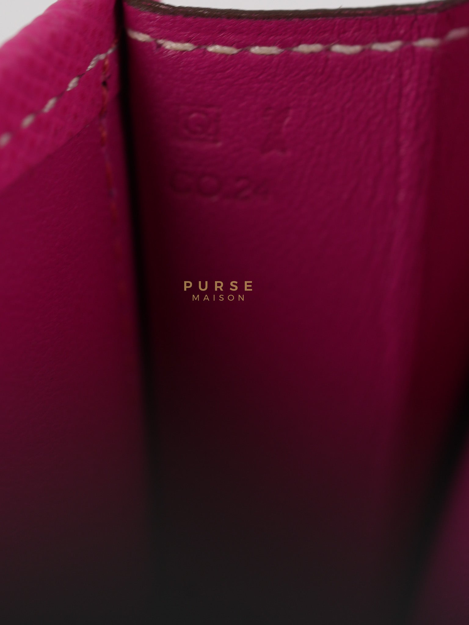 Jige Elan 29 in Rose Tyrien Epsom Leather Stamp Square Q(2013) | Purse Maison Luxury Bags Shop