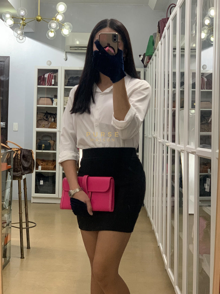 Jige Elan 29 in Rose Tyrien Epsom Leather Stamp Square Q(2013) | Purse Maison Luxury Bags Shop