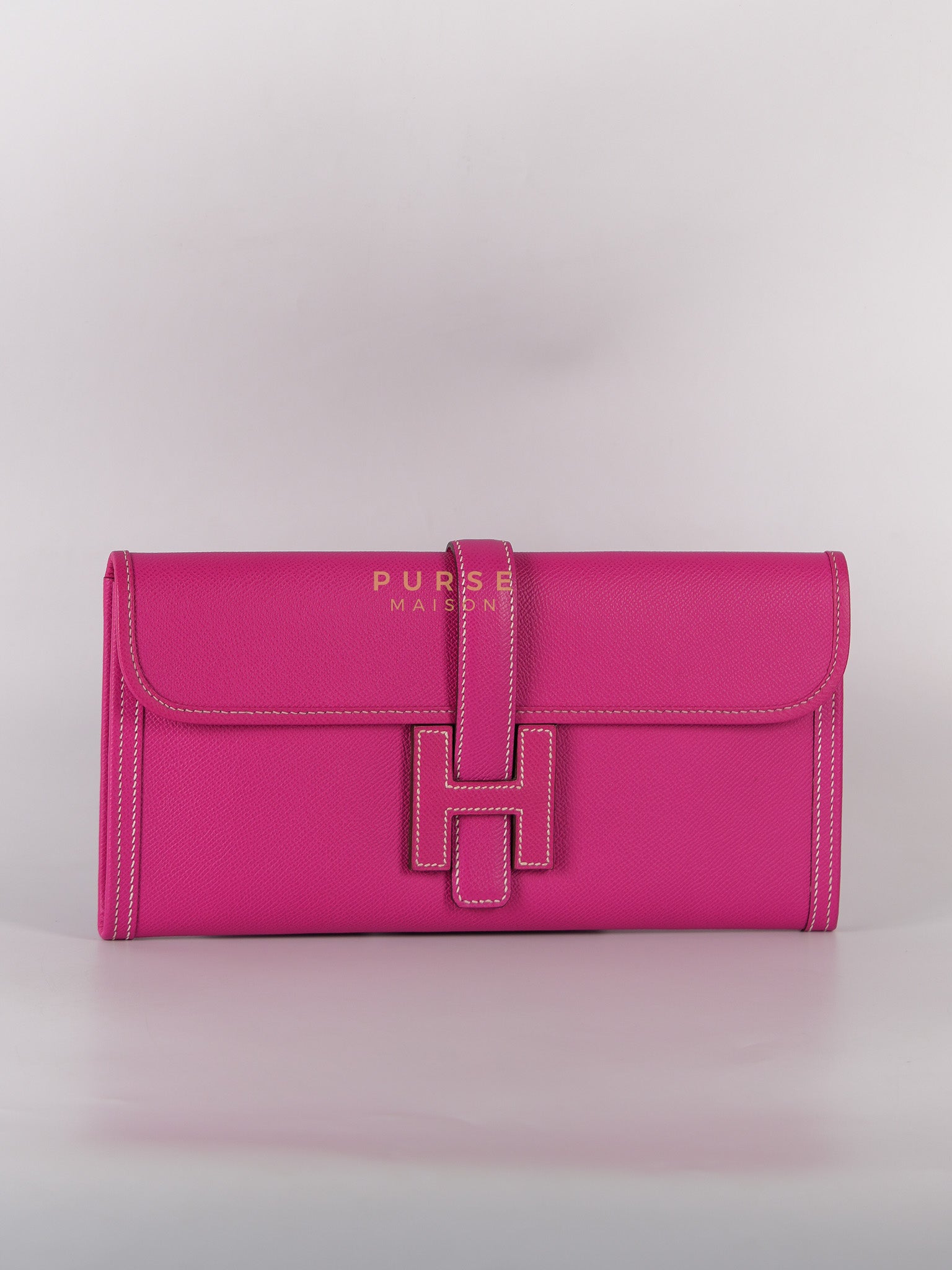 Jige Elan 29 in Rose Tyrien Epsom Leather Stamp Square Q(2013) | Purse Maison Luxury Bags Shop