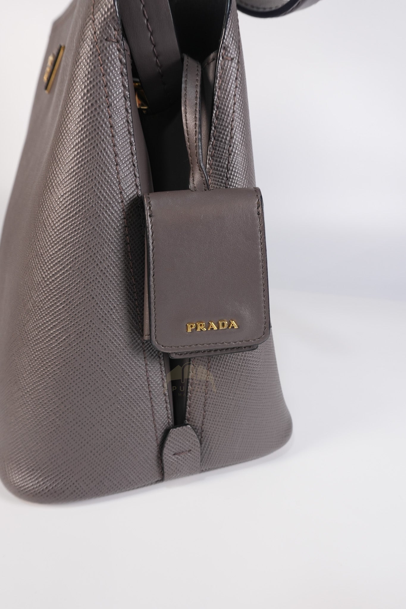 Matinee in Gray Saffiano Shoulder Bag