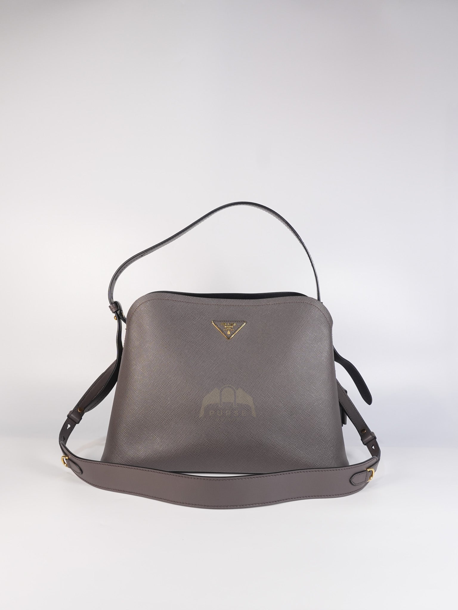 Matinee in Gray Saffiano Shoulder Bag