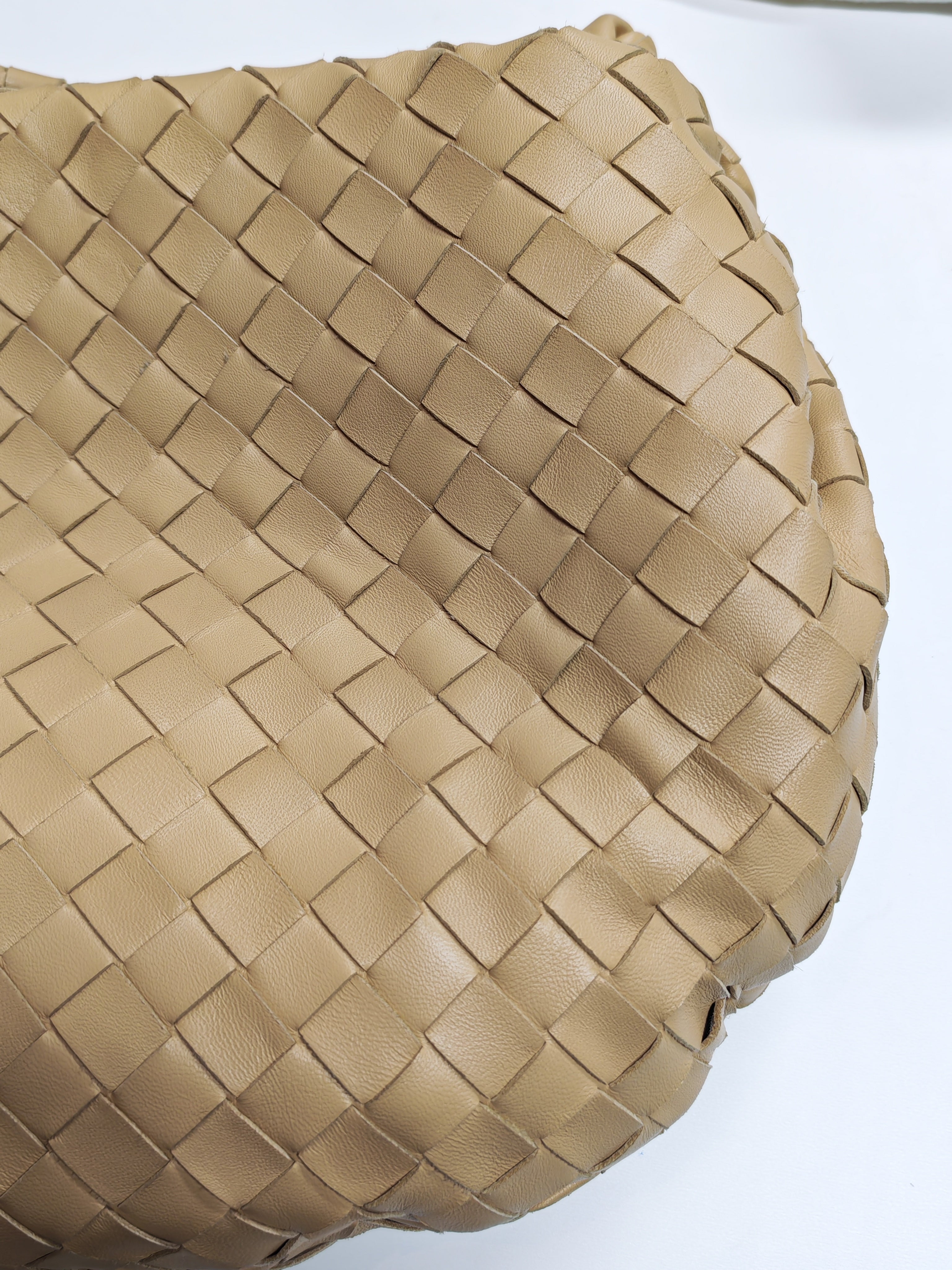 Jodie Medium in Beige Intrecciato Woven Leather Shoulder Bag | Purse Maison Luxury Bags Shop